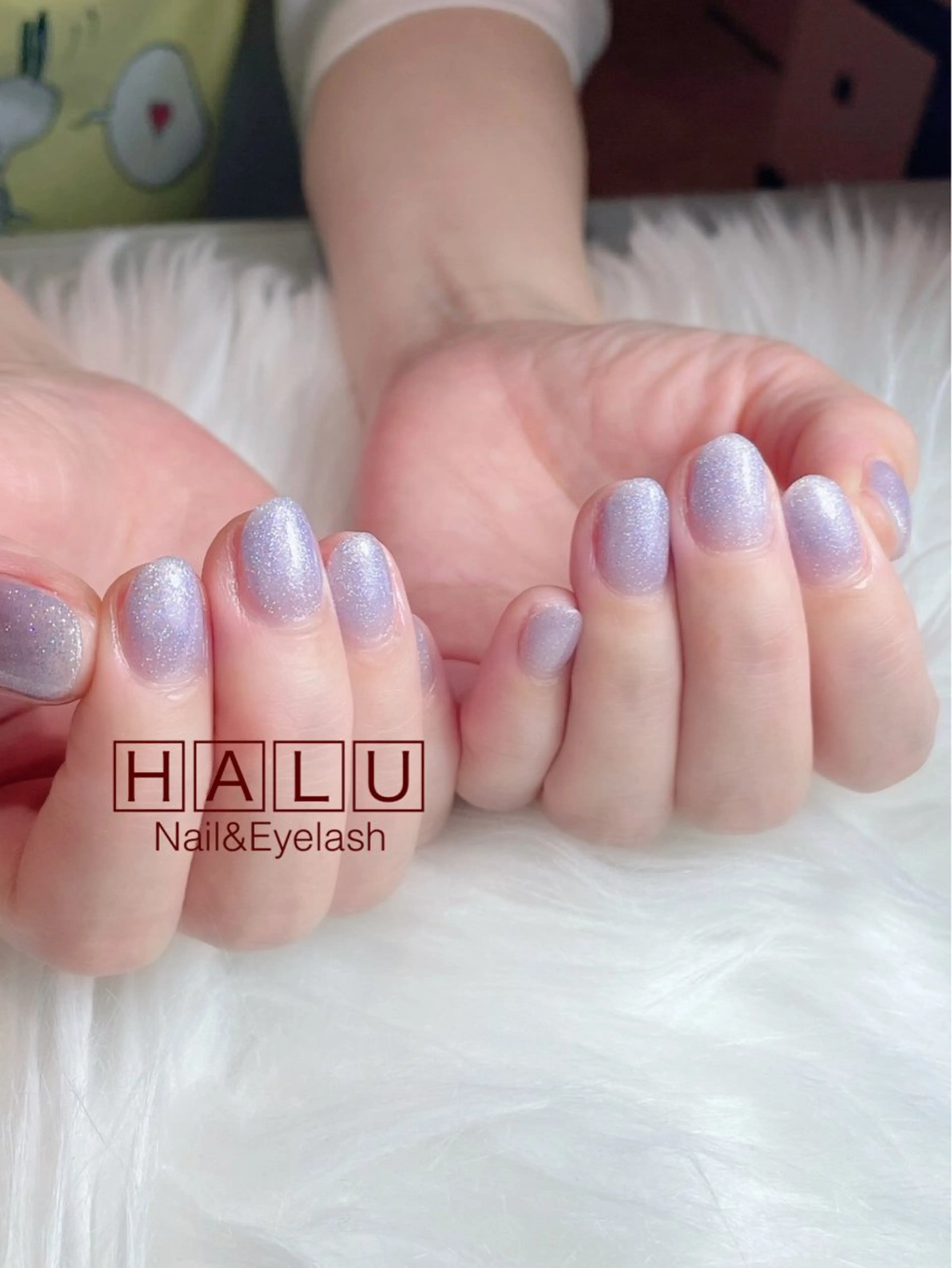 ネイル ラメ(グリッター) パープル HALU ハルのネイルデザイン