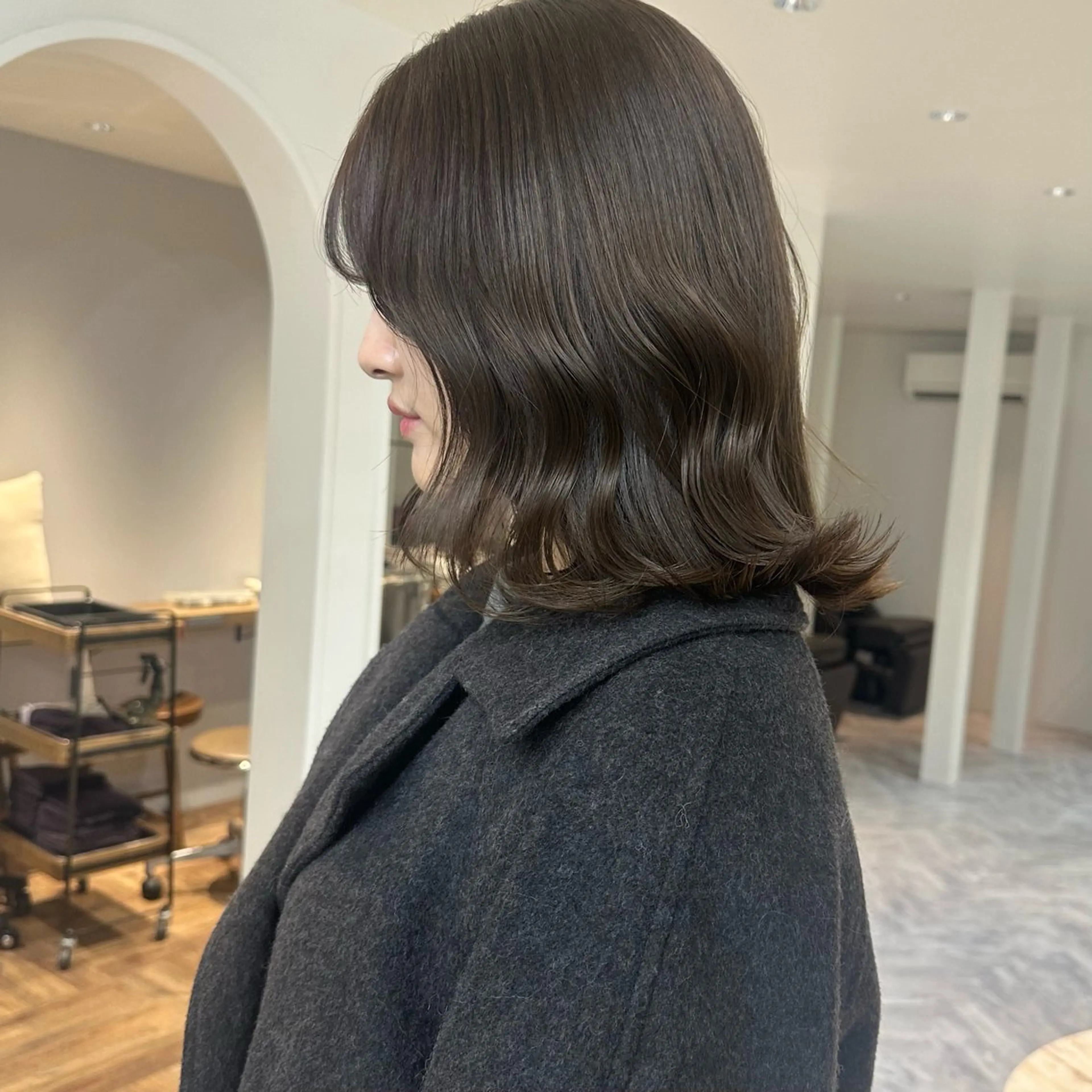 ミディアム カラー 縮毛矯正/透け感 カラー🎀♡mariのヘアスタイル