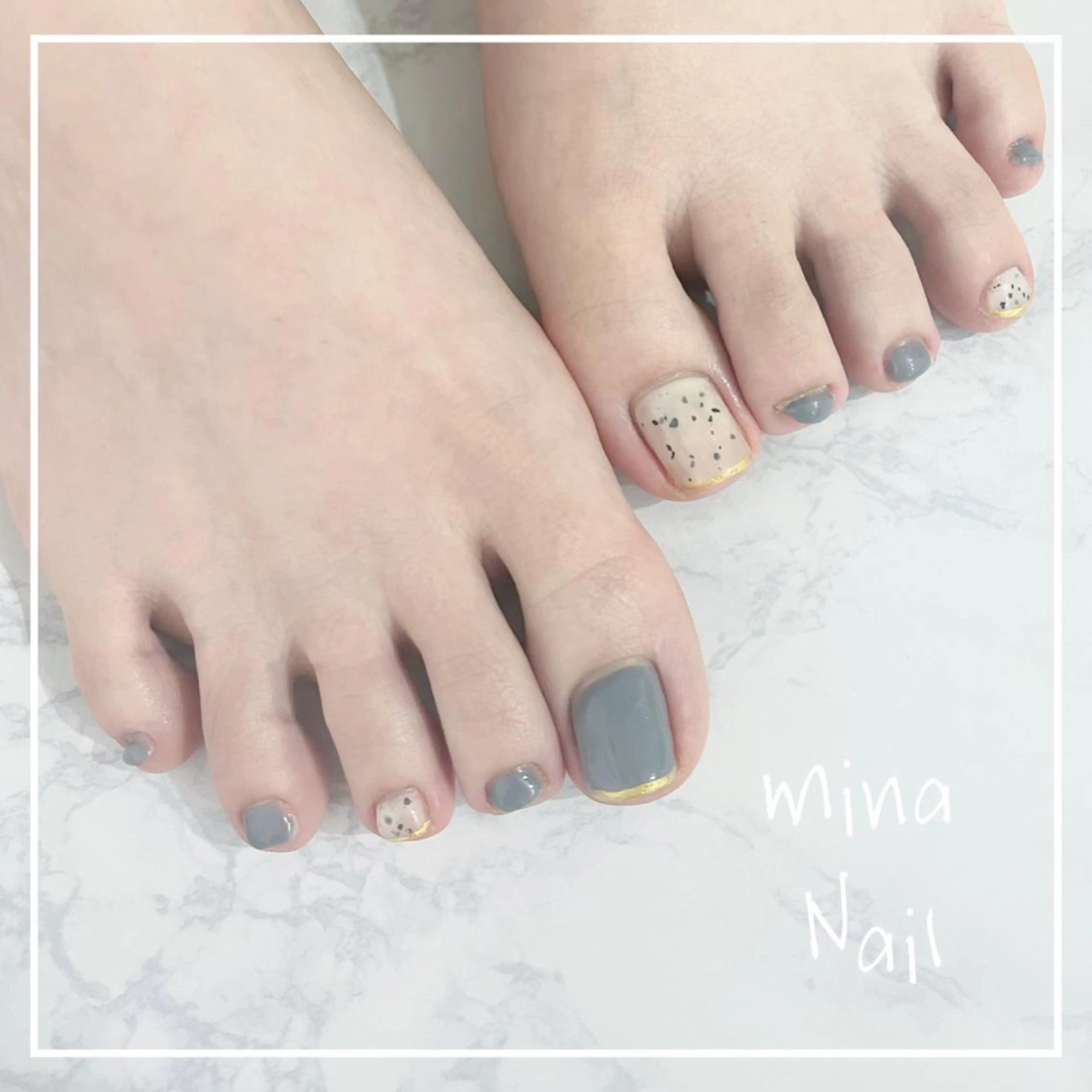 ネイル ブルー ジェルネイル ワンカラーネイル mina Nailのネイルデザイン