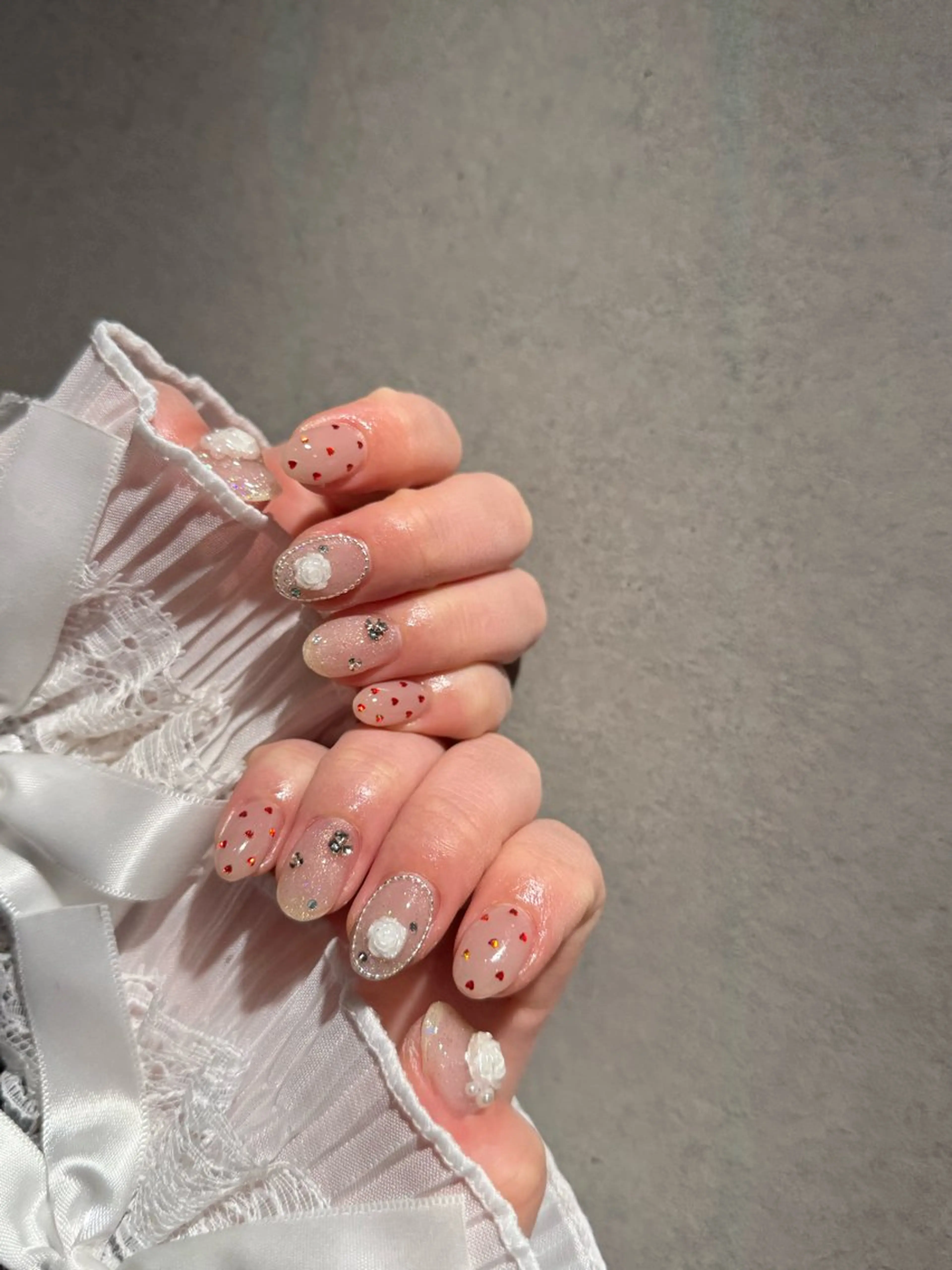 ネイル I-nailロング /ワンホン/キラキラのネイルデザイン