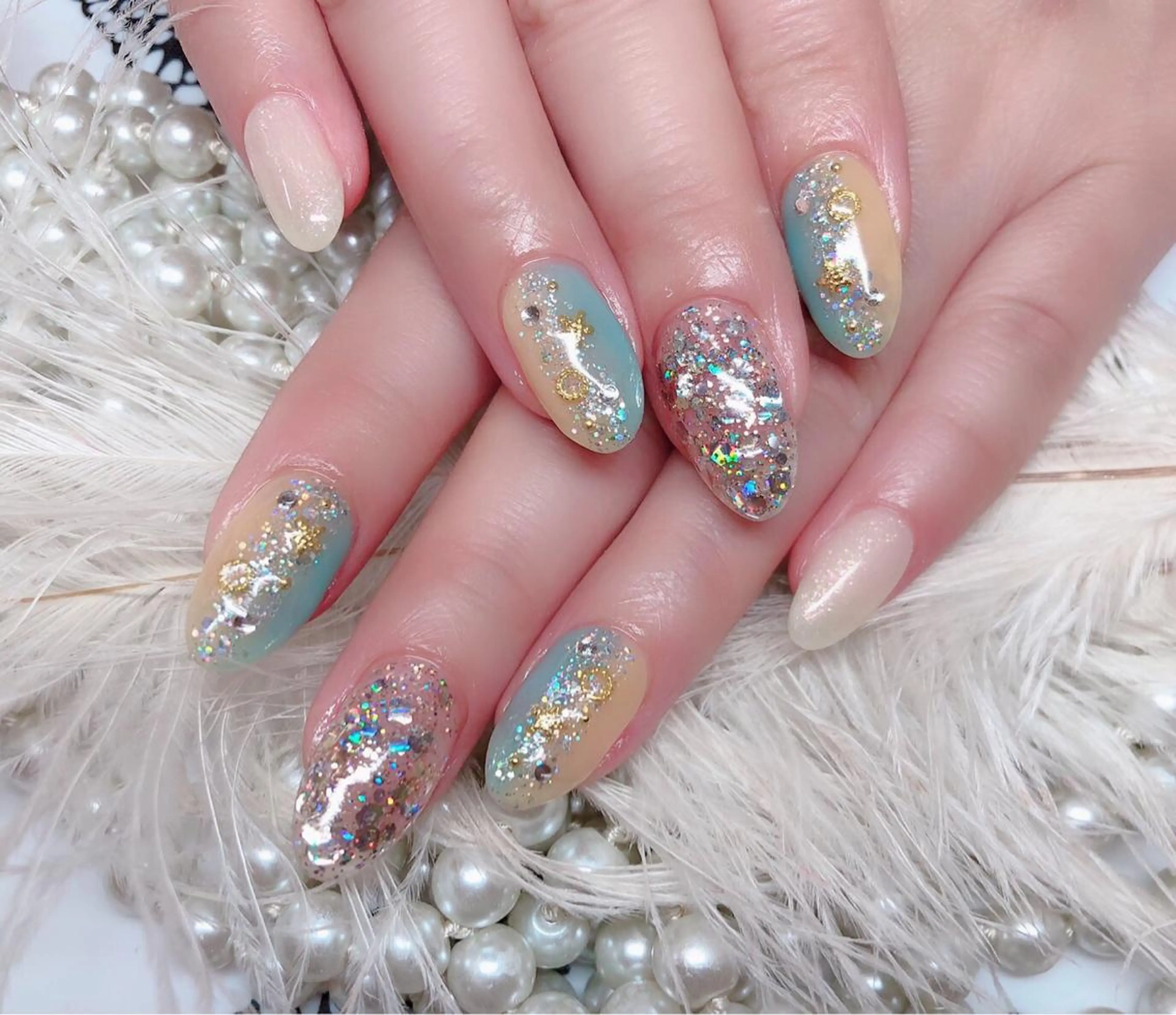 ネイル ハンドネイル マジック ミラーのネイルデザイン