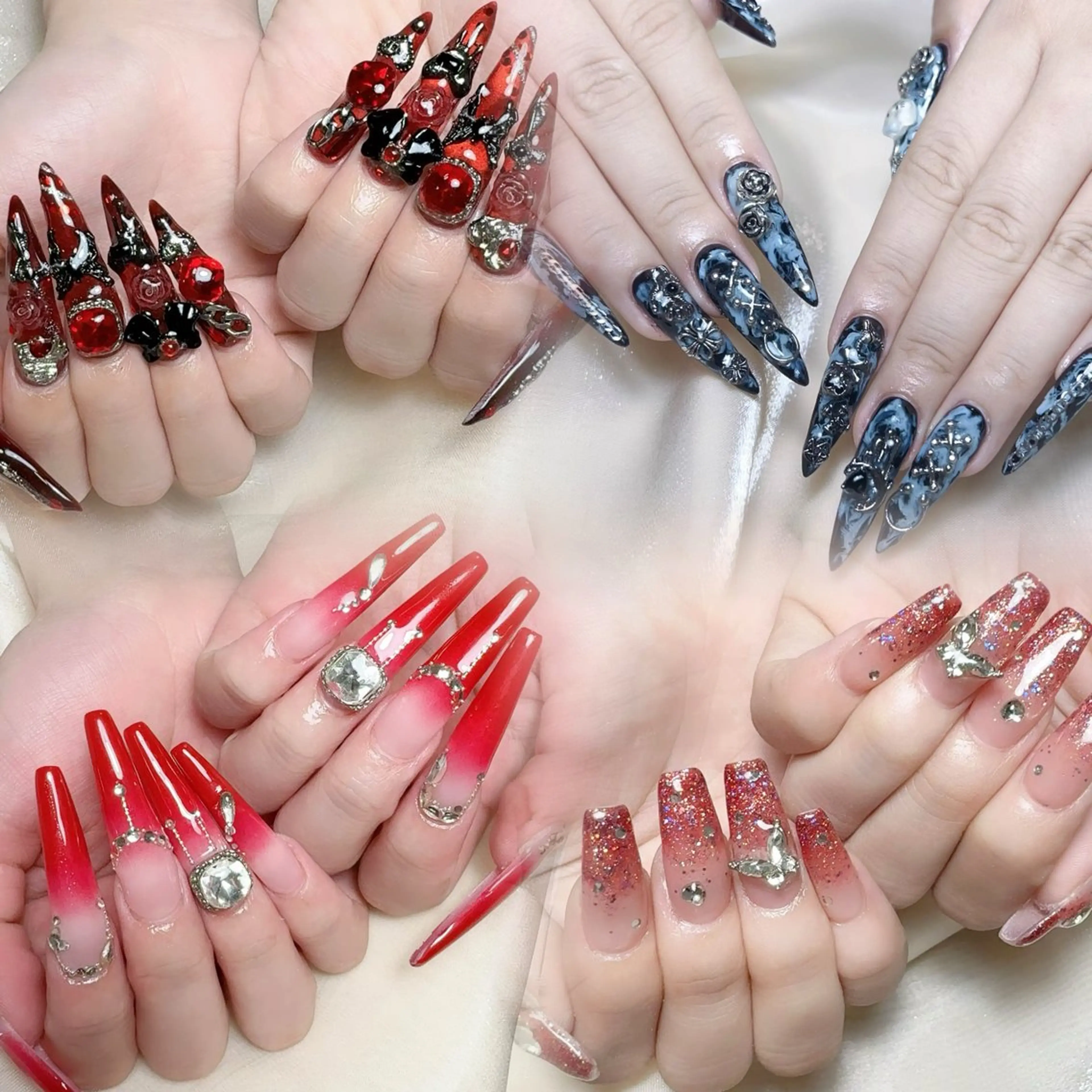 メンズ ネイル メンズ韓国風 アートネイル オーロラネイル ガーリー キラキラネイル ハンドネイル Nail salon 木にいるのネイルデザイン