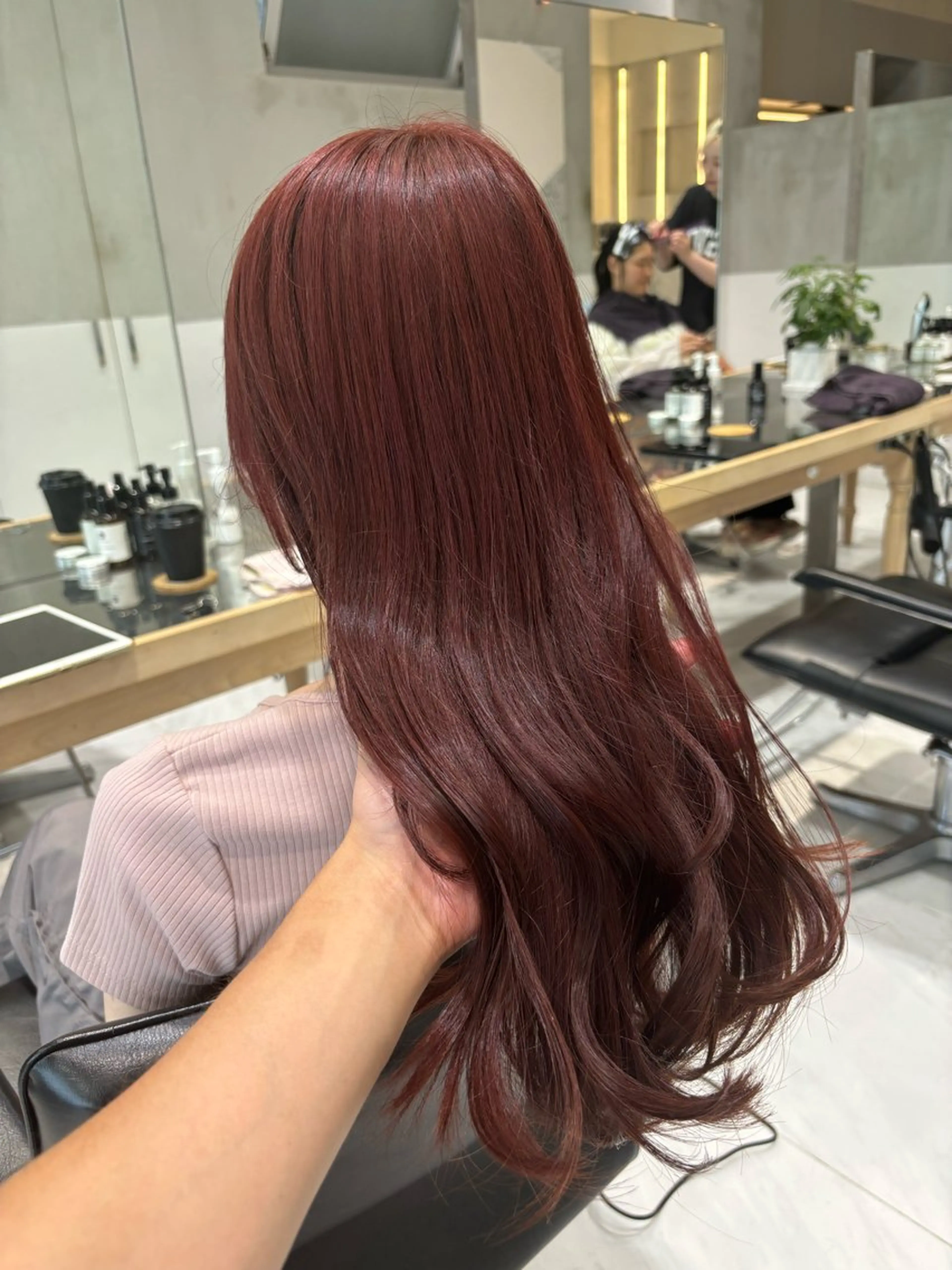 ロング ヘアカラー トリートメント ヘッドスパ ヘアセット オリーブ カラー✨有坂映哉のヘアスタイル