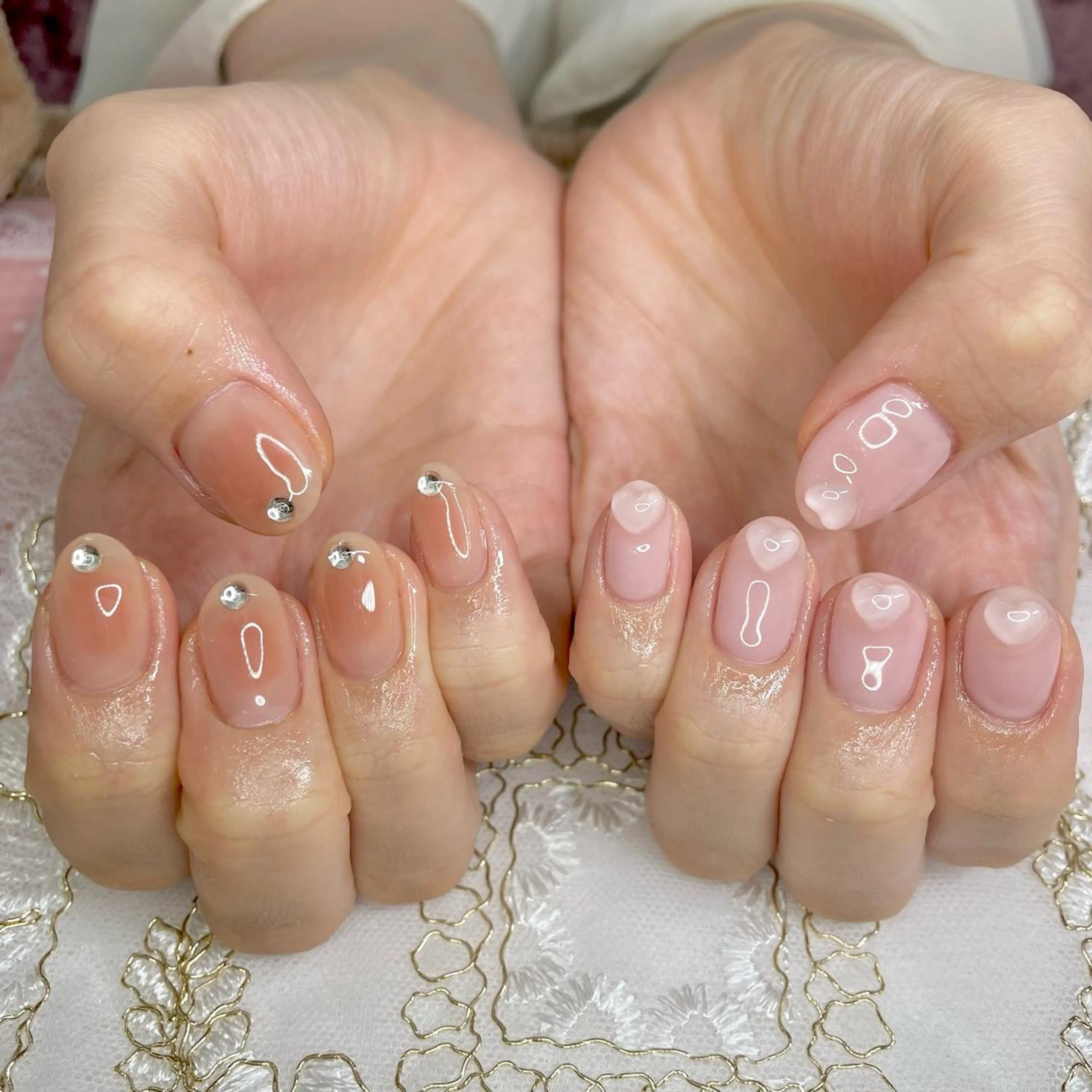 ネイル アートネイル オーロラネイル ジェルネイル 持ち込み ニュアンスネイル J terrace Nailのネイルデザイン