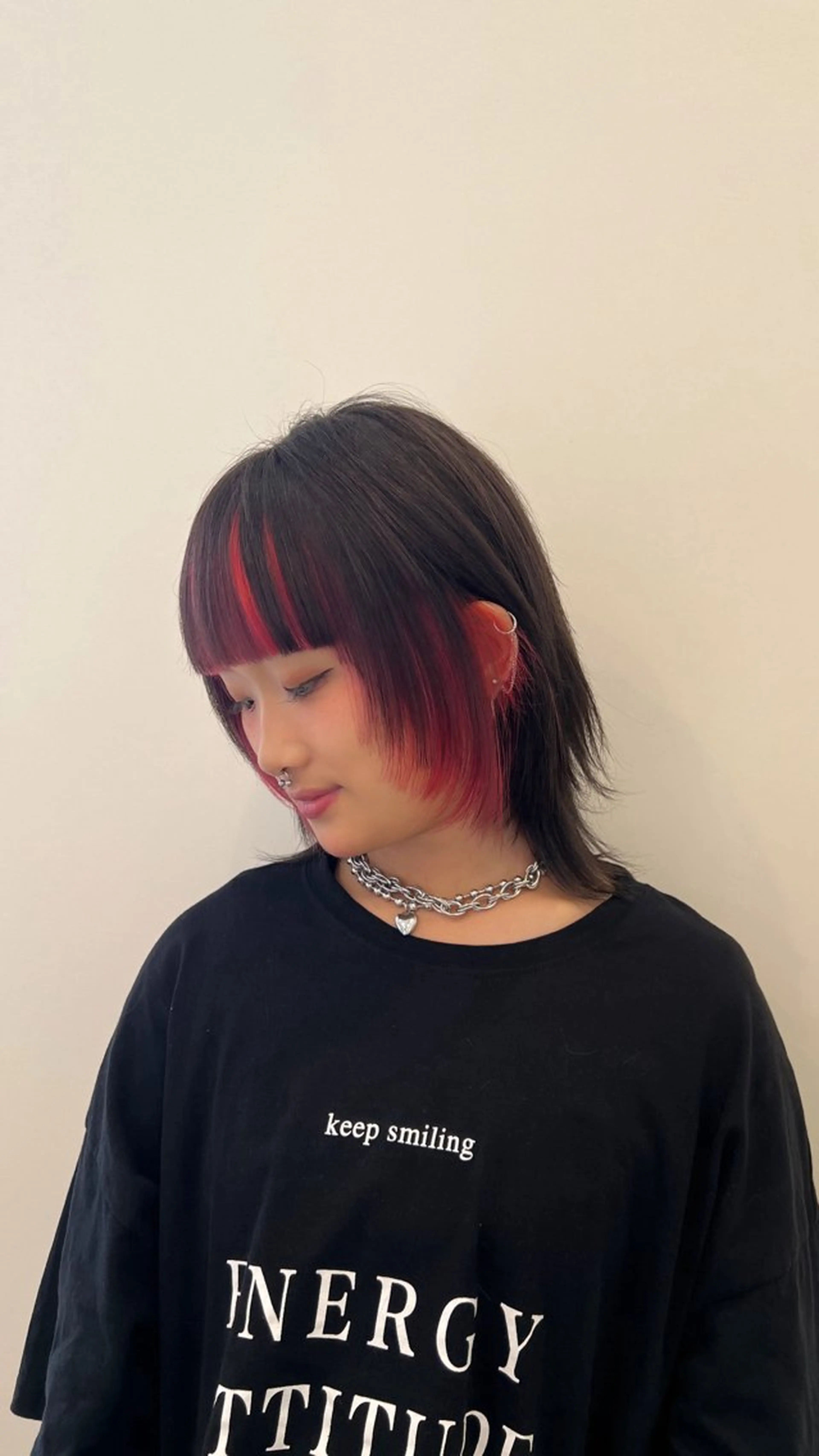 ミディアム カラー ミストバング  フェイスフレーミング 💖似合わせ💖 / 小川叶華のヘアスタイル