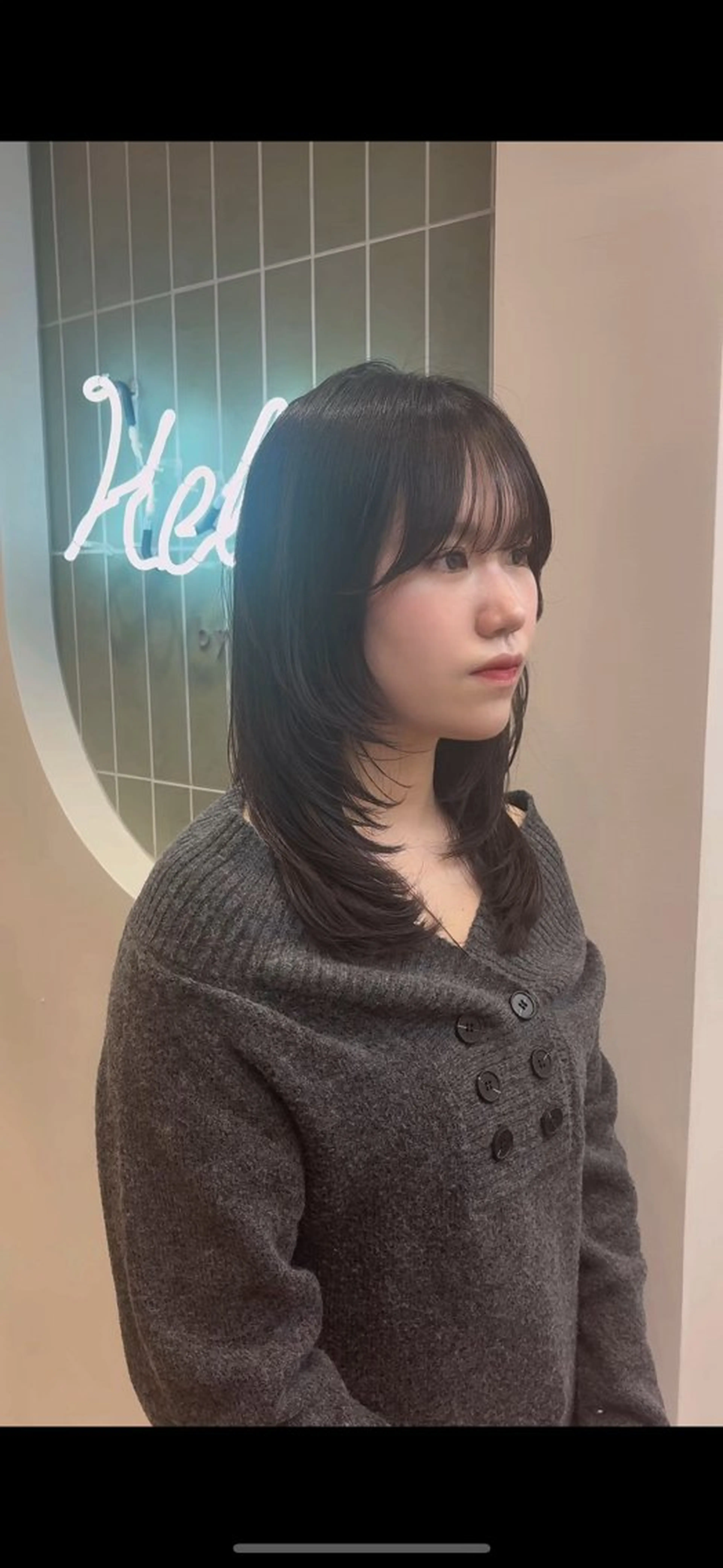 セミロング レイヤー/ウルフ/ 縮毛矯正/照井友梨のヘアスタイル