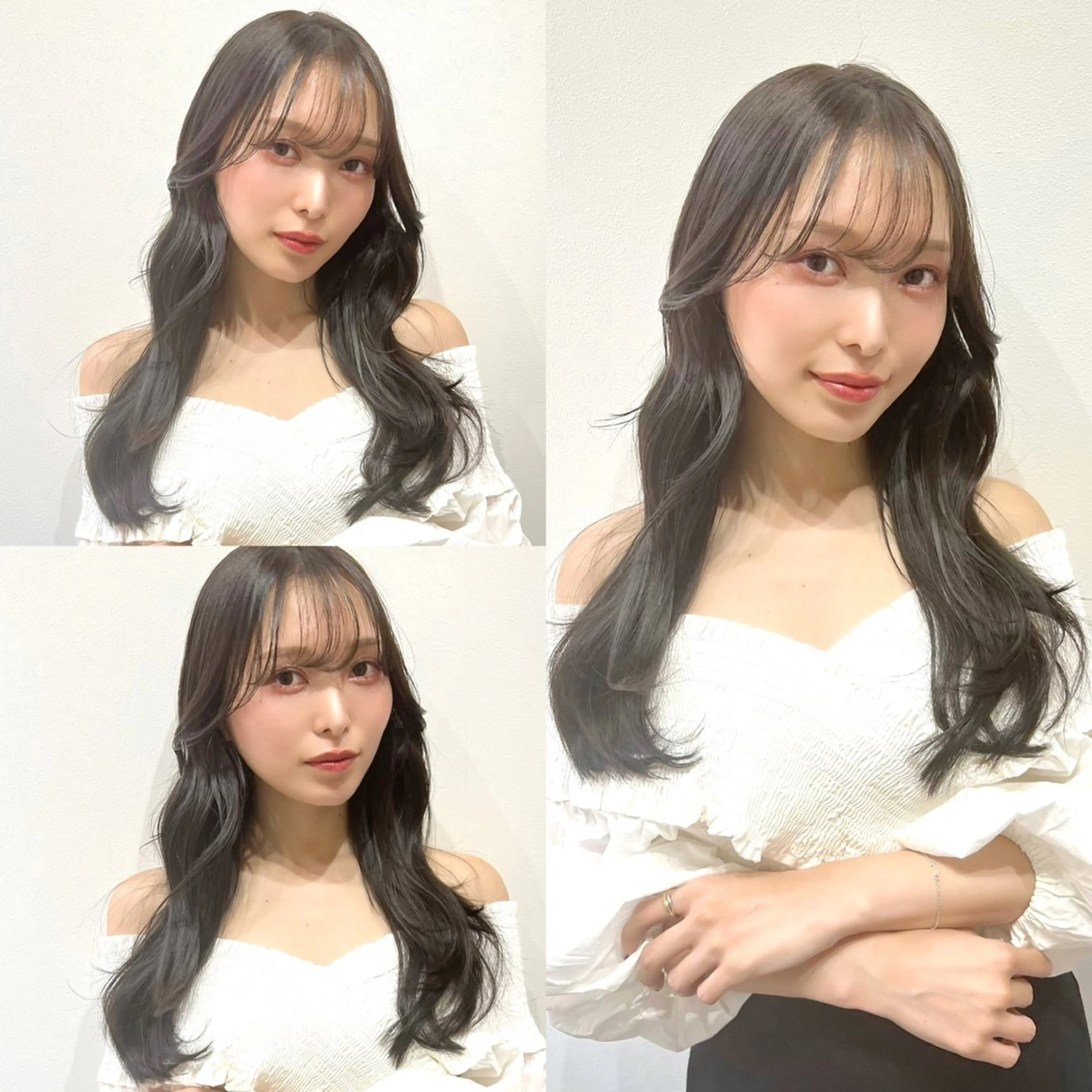 セミロング カラー くびれヘア 韓国風ヘア レイヤーカット 顔まわり職人🇰🇷 韓国ヘア/KAITOのヘアスタイル