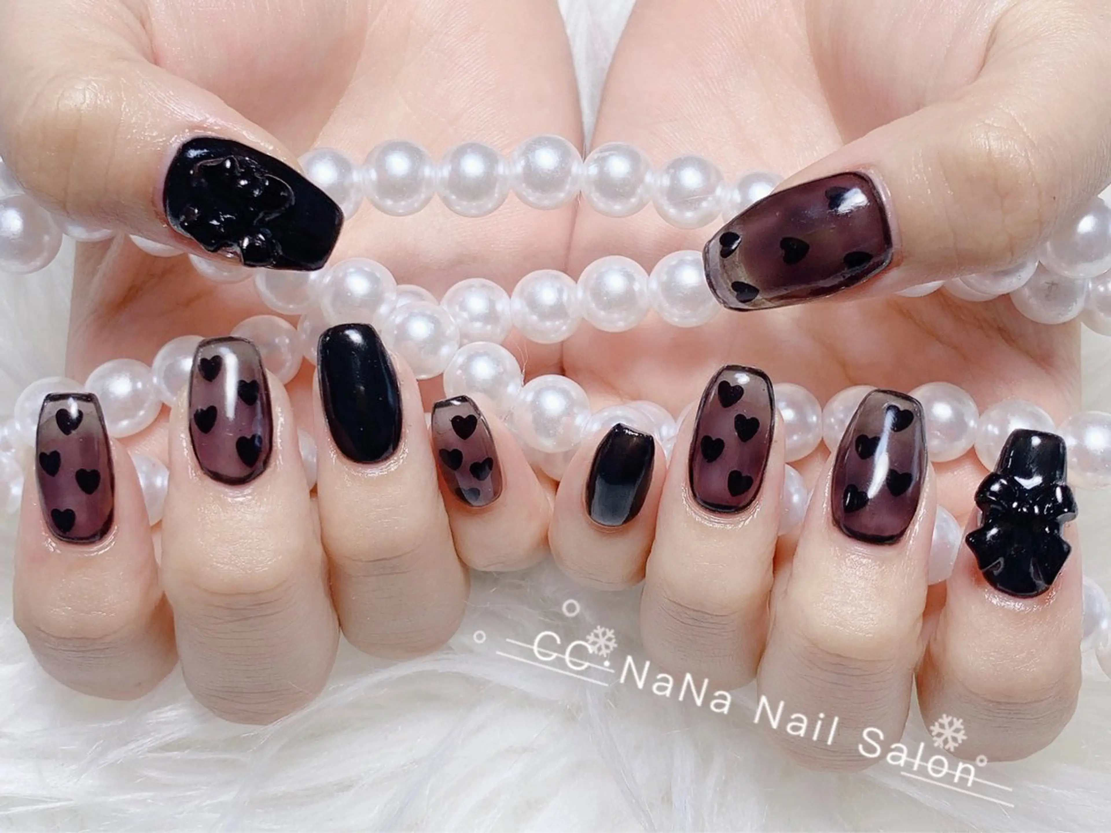 ネイル チークネイル フラッシュネイル ハート キラキラネイル 韓国ネイル ハンドネイル 💎CC・NaNa 韓国風ネイル🌙Cのネイルデザイン