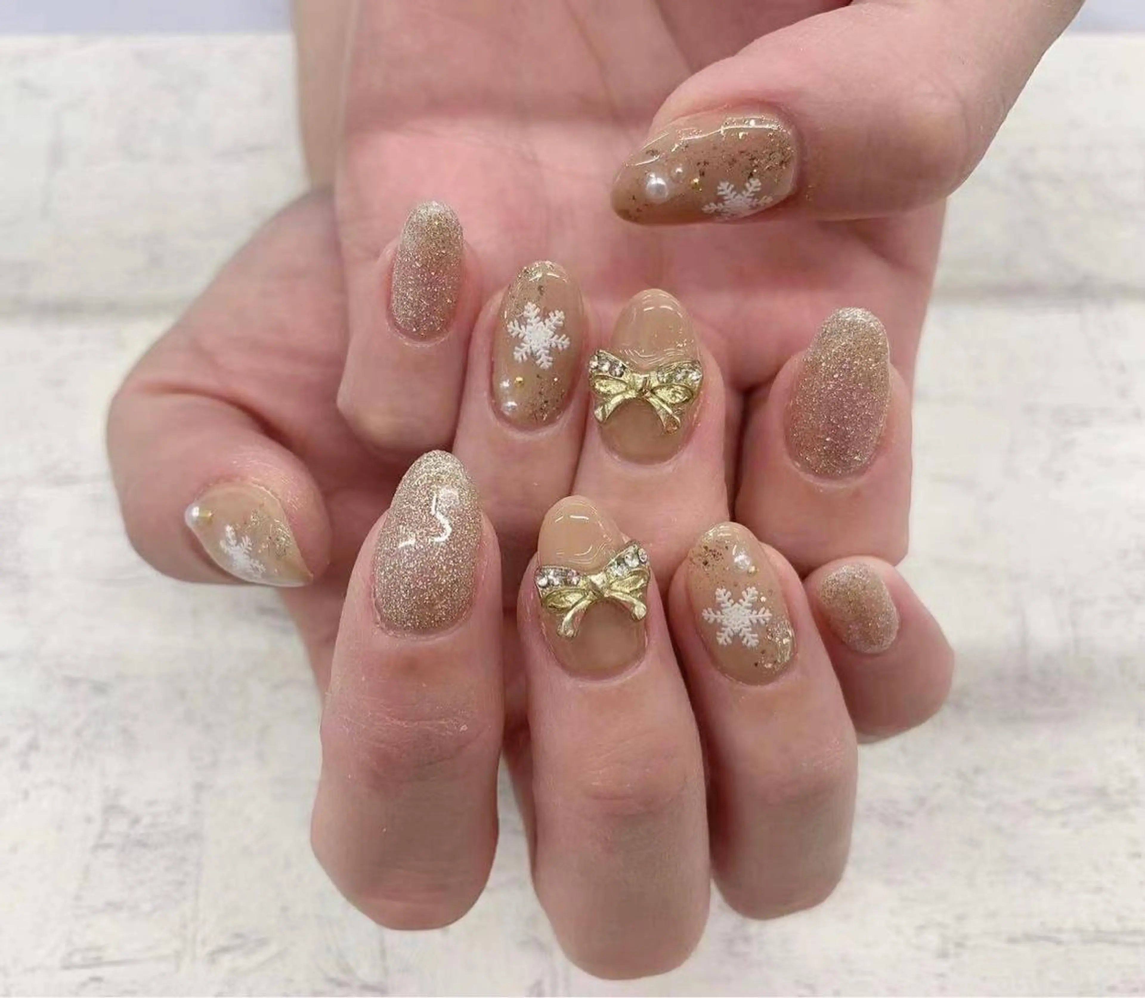 ネイル 冬ネイル クリスマス Romine アイラッシュ&ネイルのマツエク・マツパデザイン