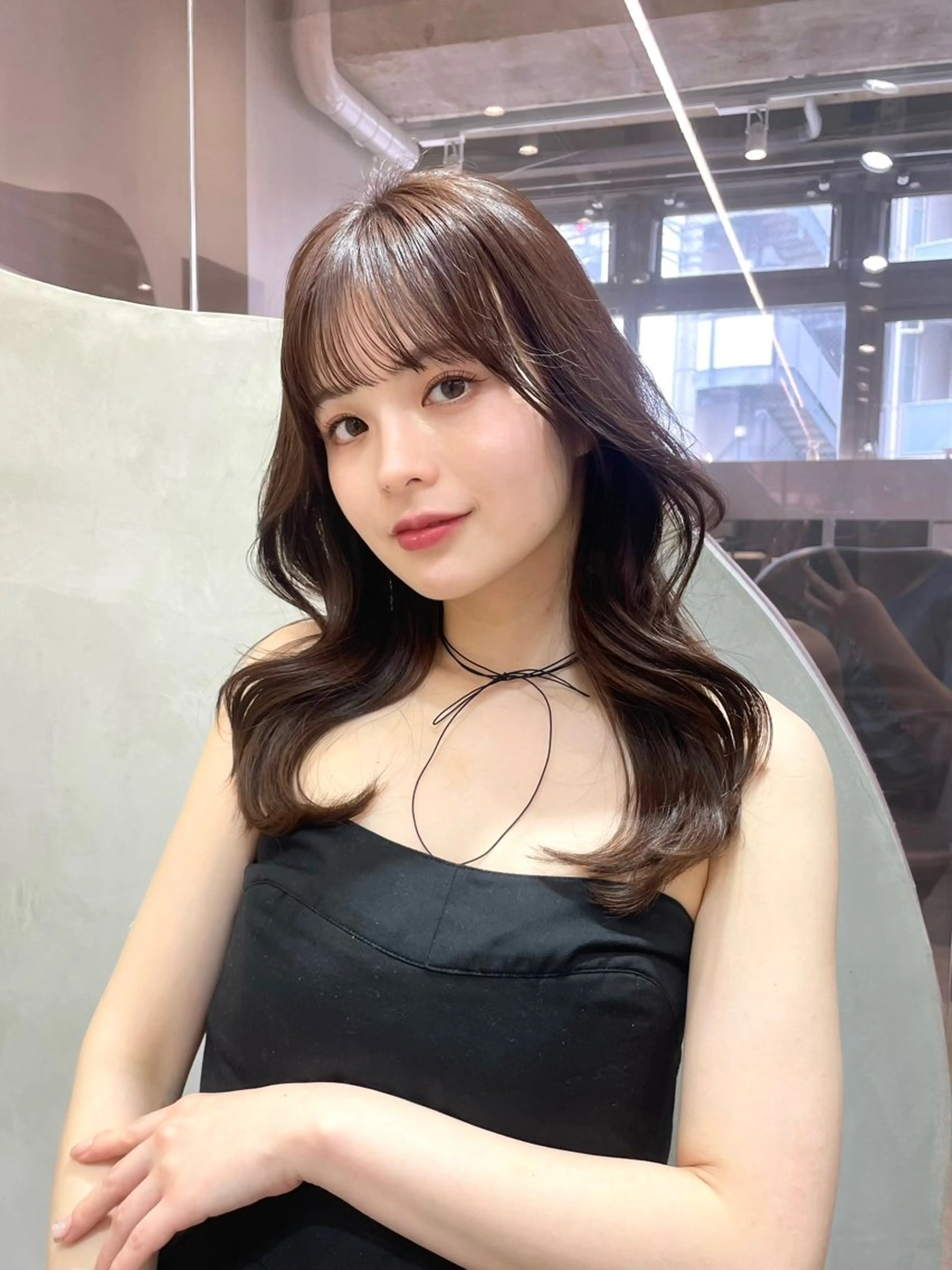 セミロング カラー 縮毛矯正ブリーチなし 🍒❤ゆうきのヘアスタイル