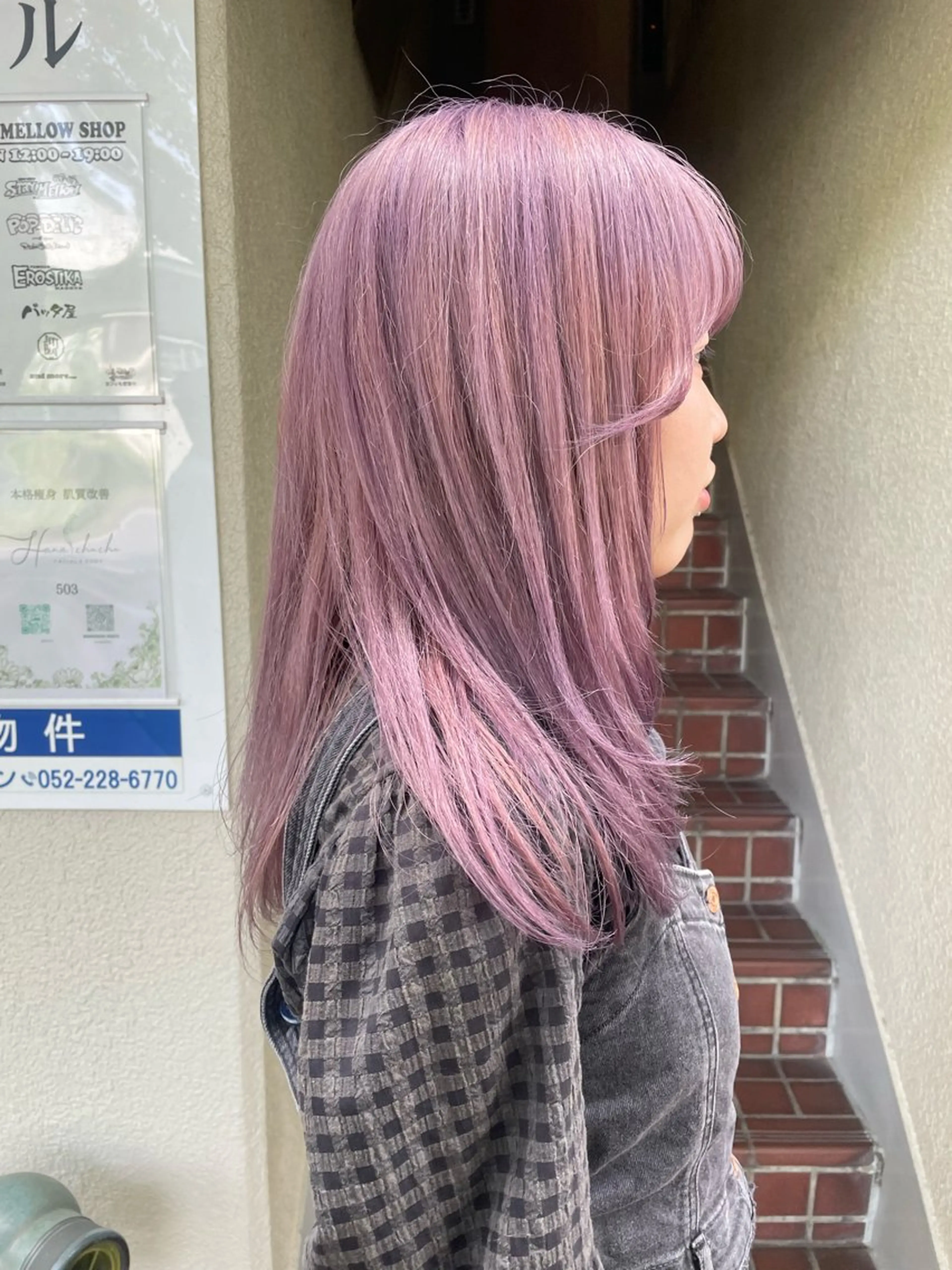 ミディアム カラー ヘアカラー トリートメント カットモデル/ ハイトーン/ゆうあのヘアスタイル