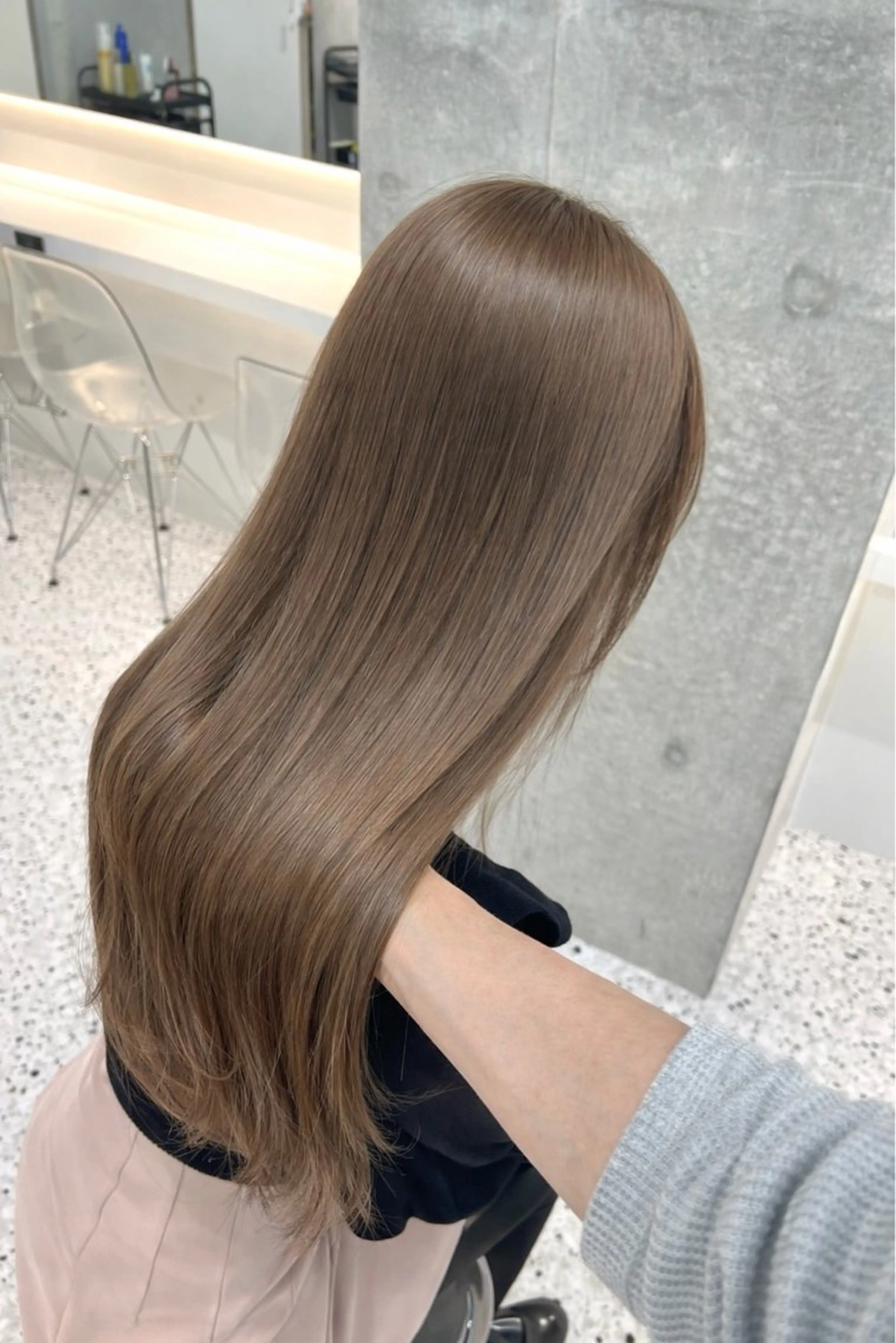 ロング カット ヘアカラー トリートメント 博多ベージュ 🐻松井傑のヘアスタイル