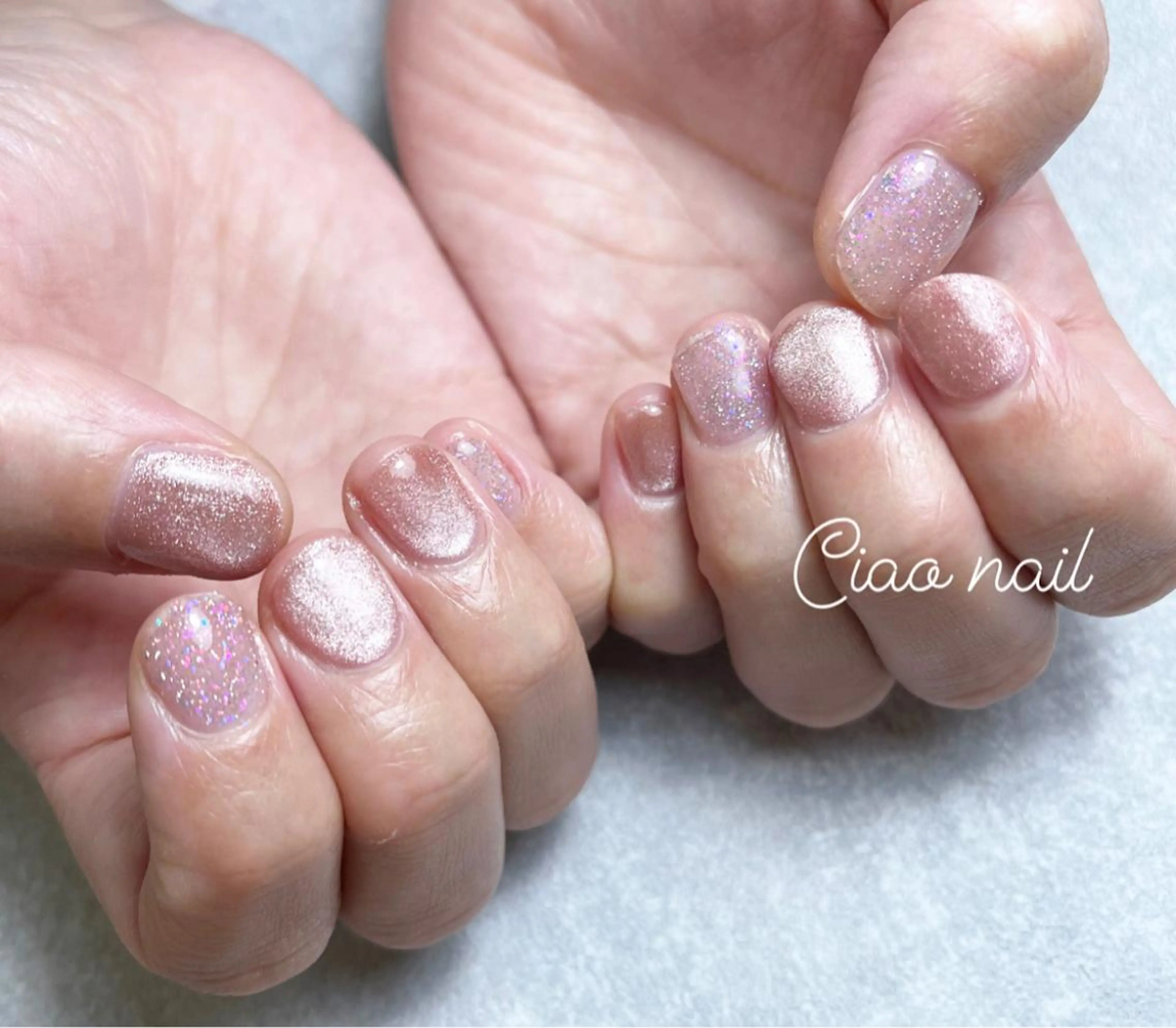 ネイル 韓国ネイル ラメ(グリッター) マグネットネイル ワンカラーネイル #Amin nail salonのネイルデザイン