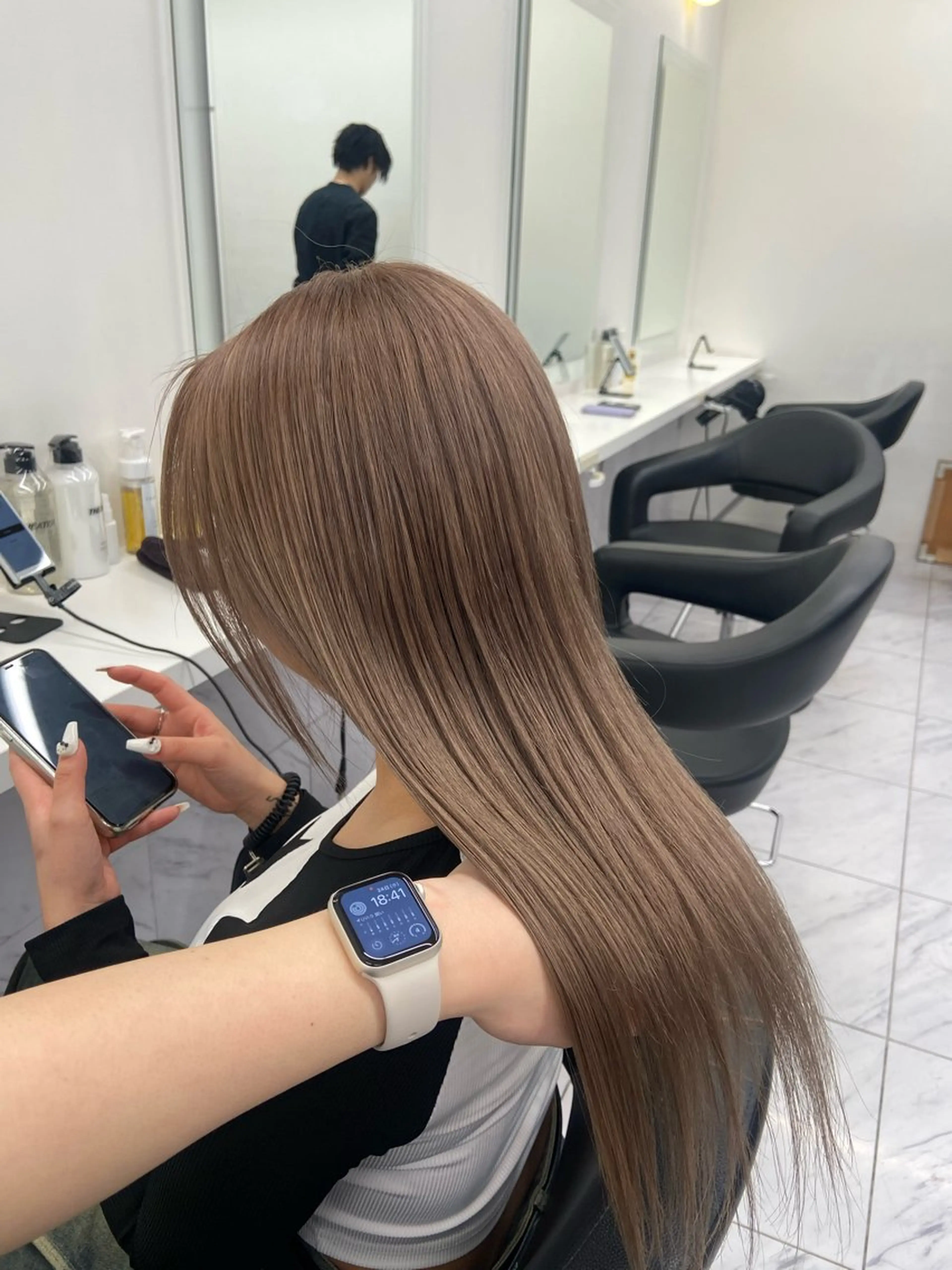 セミロング カラー ヘアアレンジ Over hair_ misakiのヘアスタイル