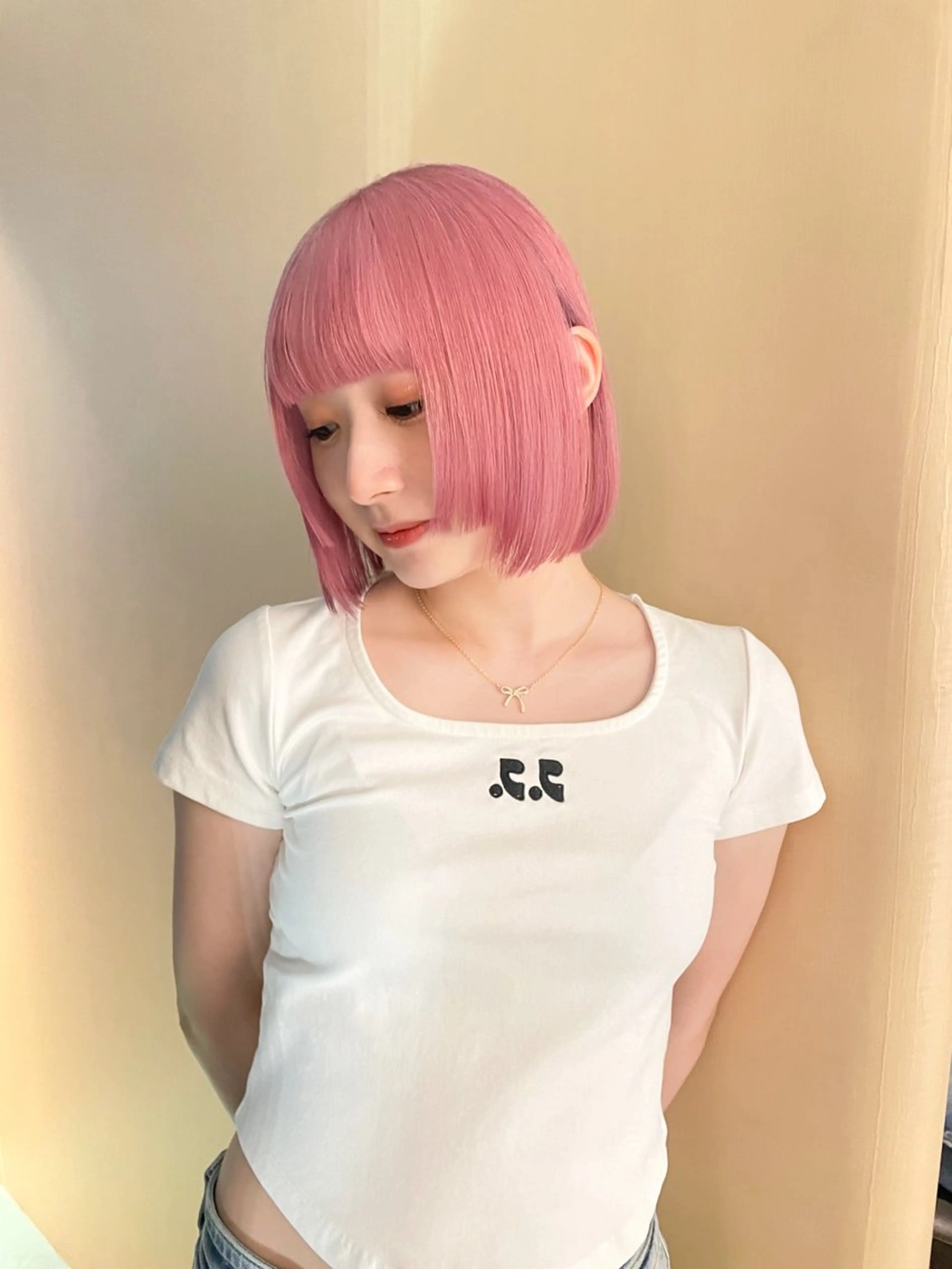 ショート カラー ヘアアレンジ ボブ 姫カット ハッシュカット/ 韓国ヘア☽⋰mahoのヘアスタイル