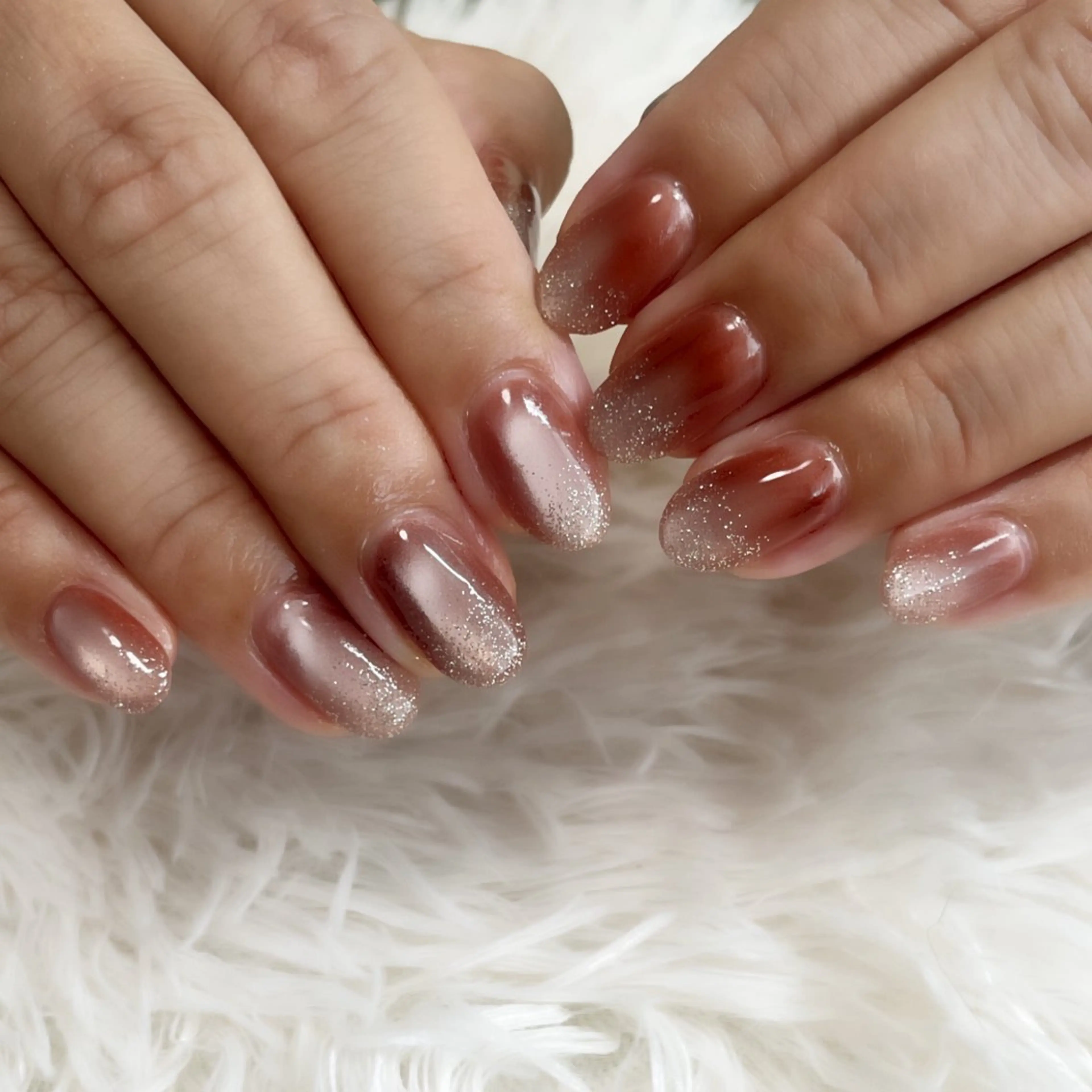 ネイル フラッシュネイル グラデーション キラキラネイル ラメ(グリッター) ラメグラデーション 島田 亜紀のネイルデザイン