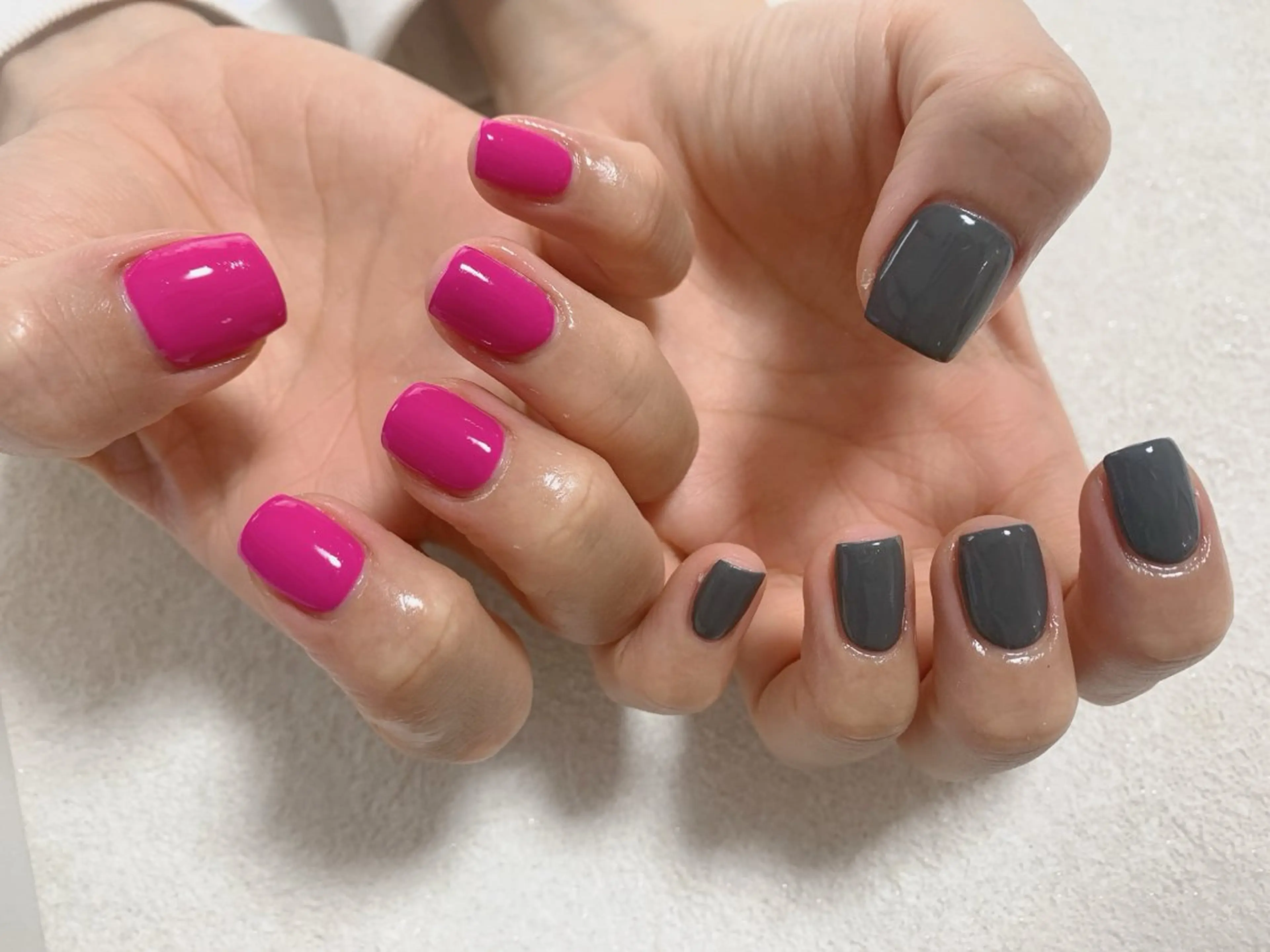 ネイル ジェルネイル メンズネイル ワンカラーネイル パラジェル 春ネイル kiki nail たまプラーザのネイルデザイン