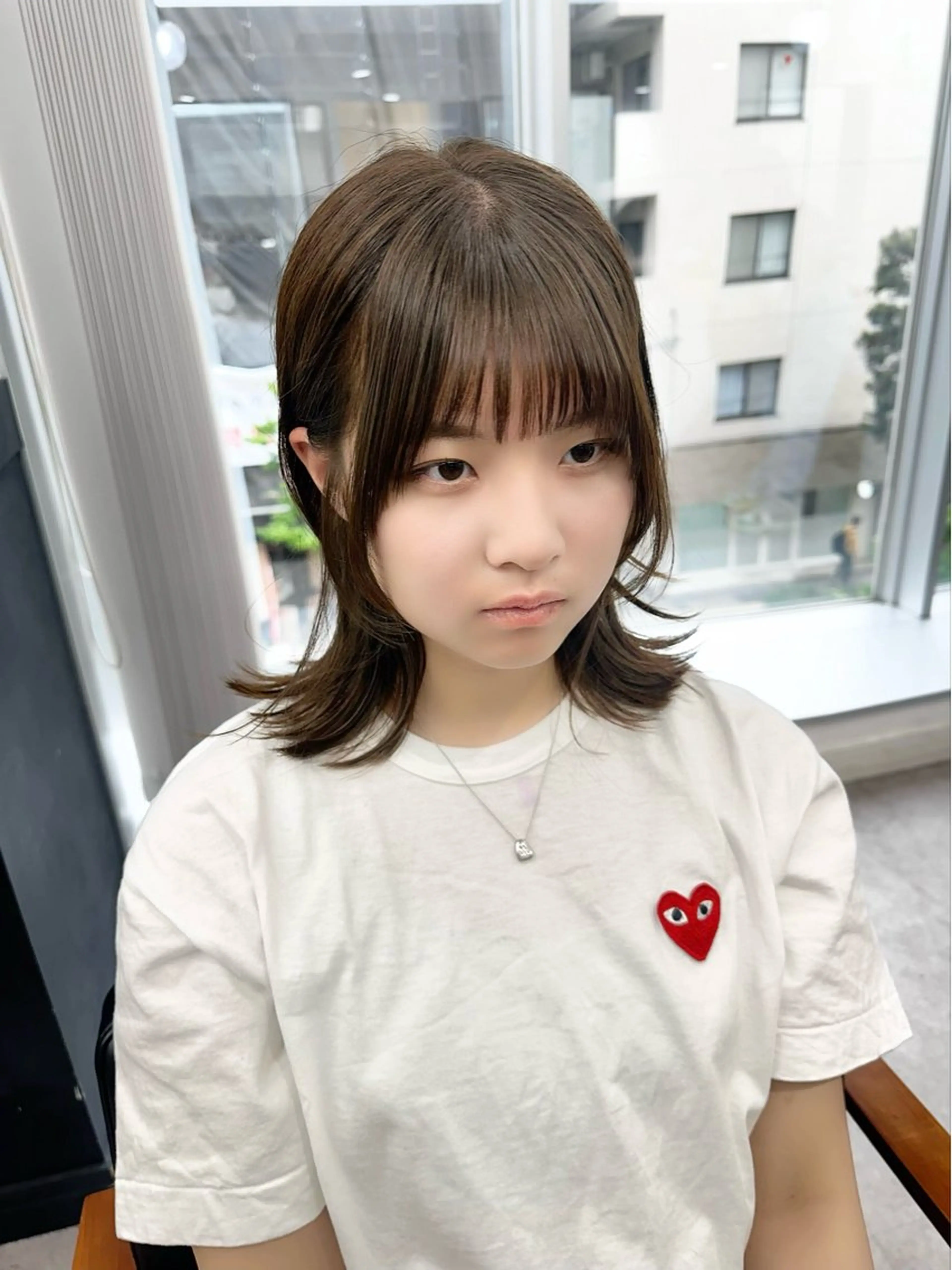 ミディアム カラー パーマ ヘアアレンジ メンズ キッズ 骨格レイヤーカット 🌿美髪縮毛矯正のヘアスタイル