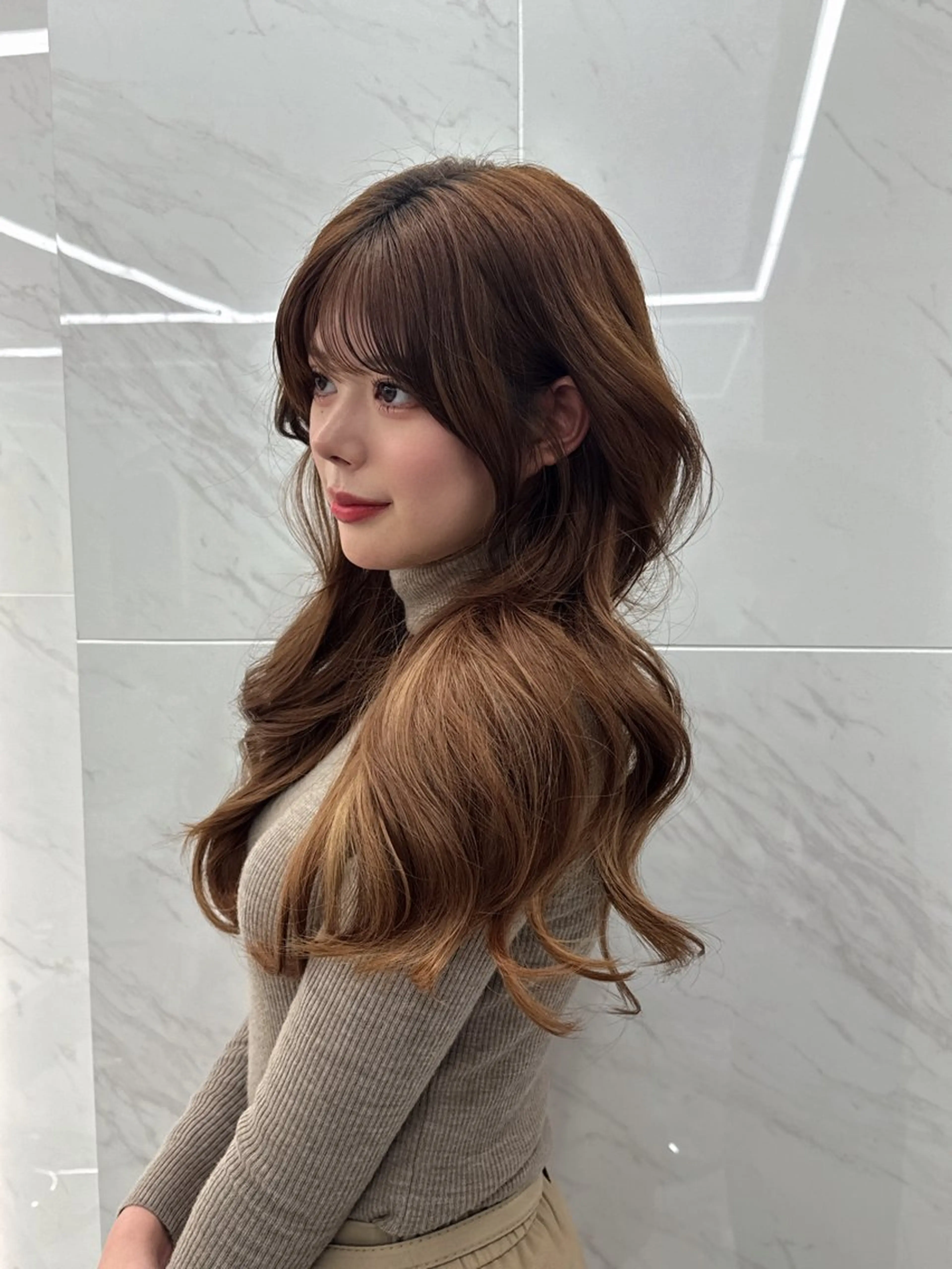 ロング のり🐼顔まわり/ 韓国/レイヤーカットのヘアスタイル