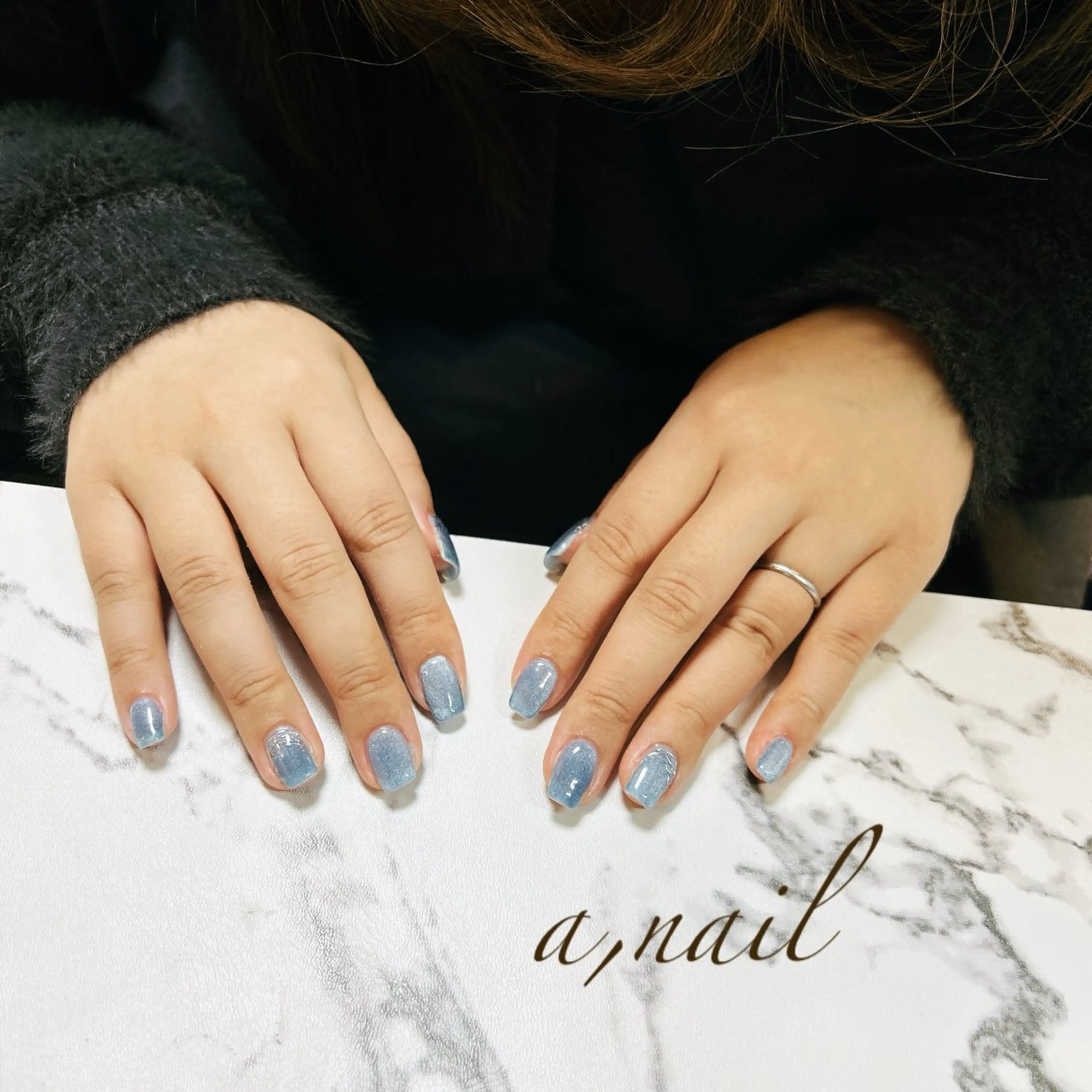 ネイル キラキラネイル マグネットネイル ミラーネイル オフィスネイル シンプルネイル ハンドネイル ネイルサロン エーネイルのネイルデザイン