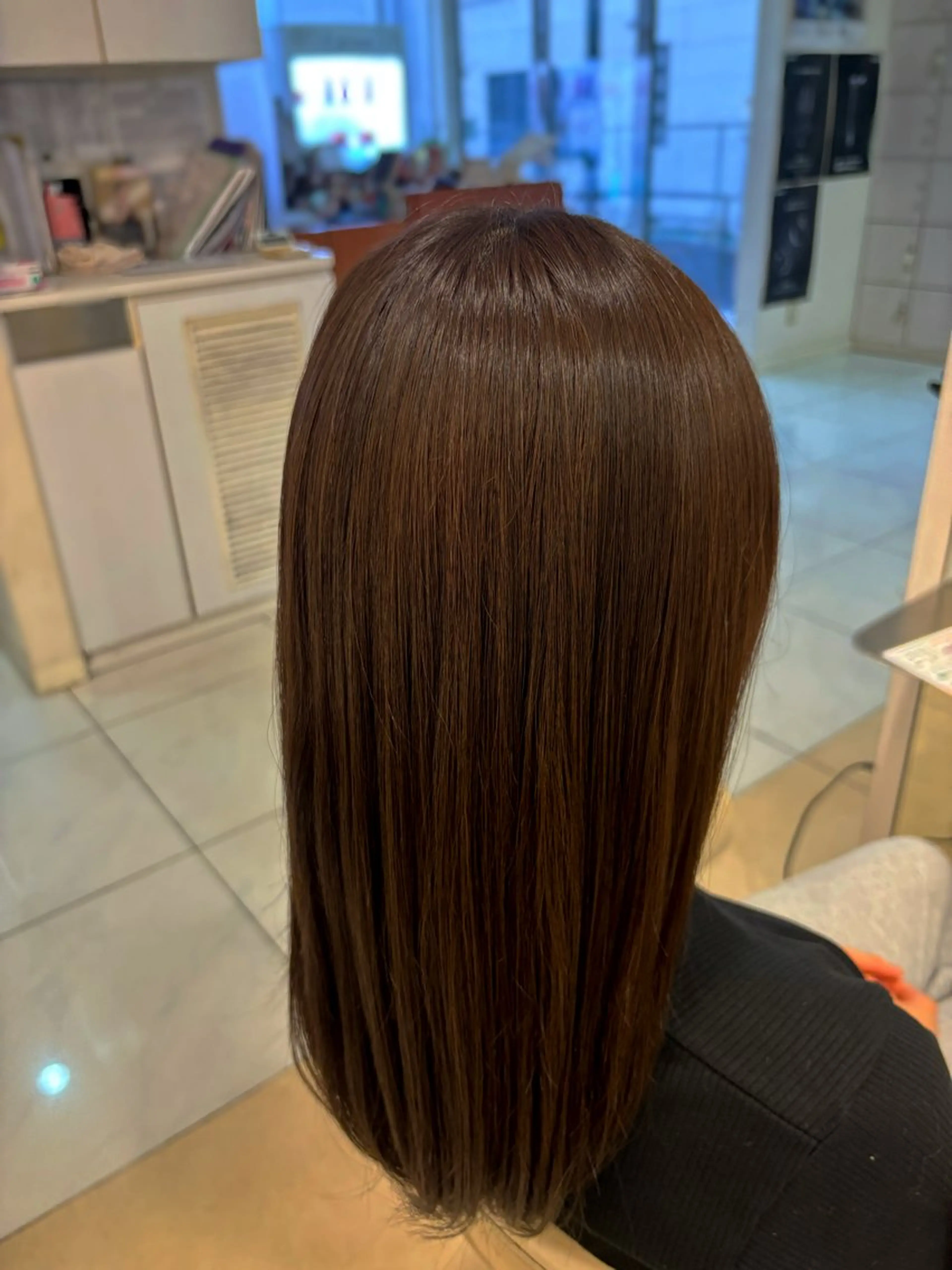 セミロング カラー ヘアカラー 長野 愛のヘアスタイル