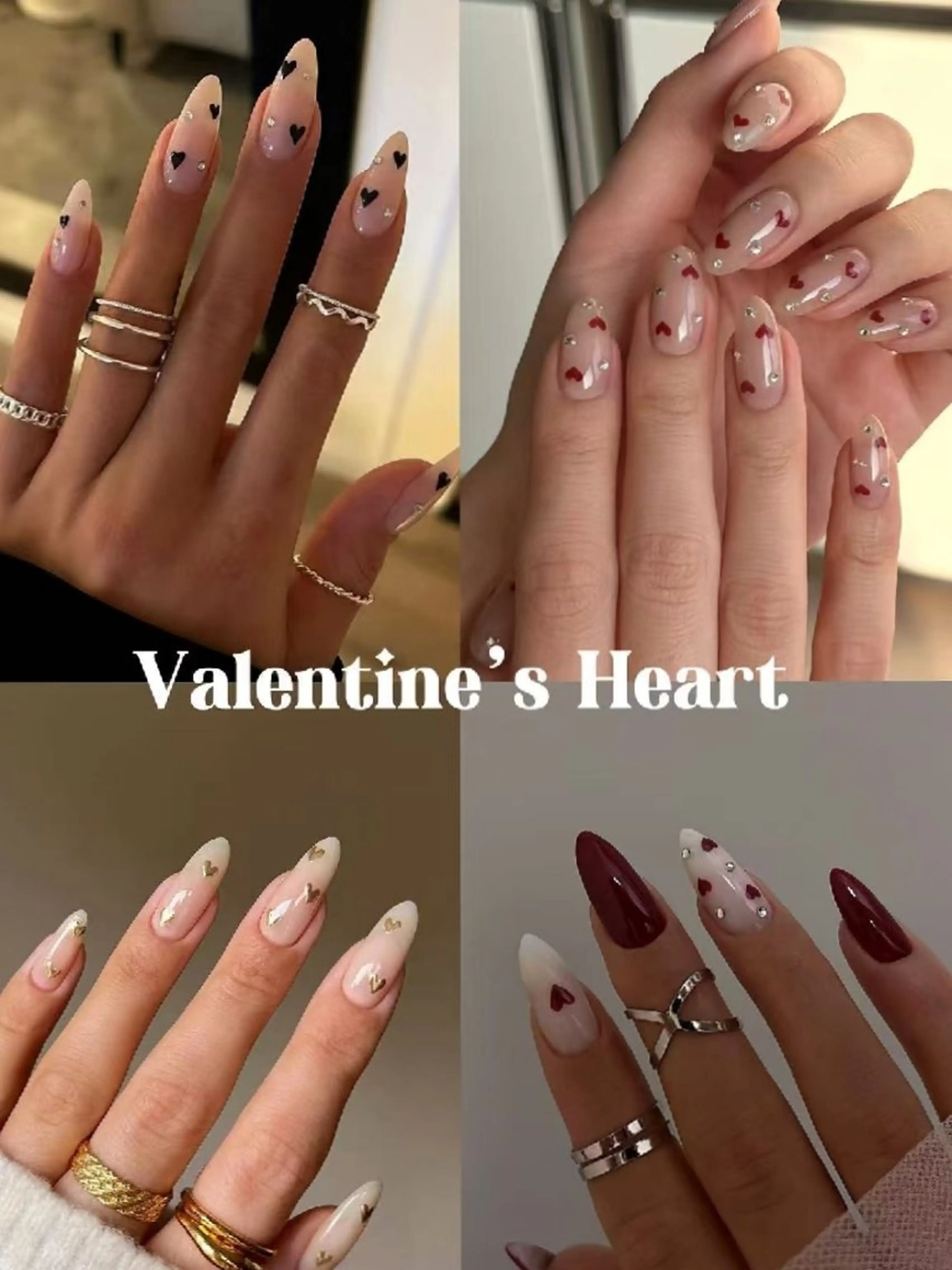 ネイル ハート バレンタイン フィルイン・深爪矯正 長さ出し🎀のネイルデザイン