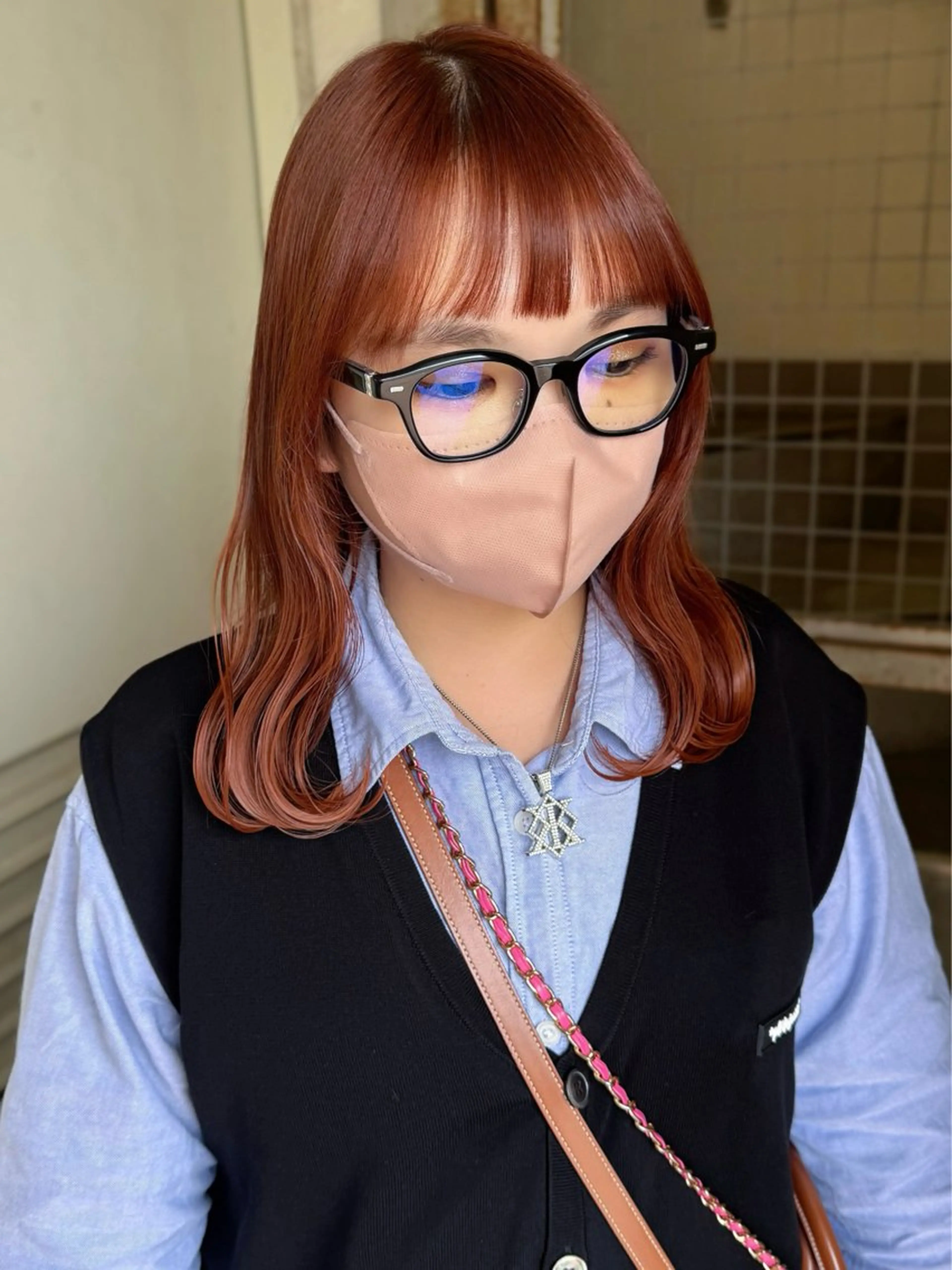 ミディアム 垢抜け/レイヤー/ ハイトーン/アスナのヘアスタイル