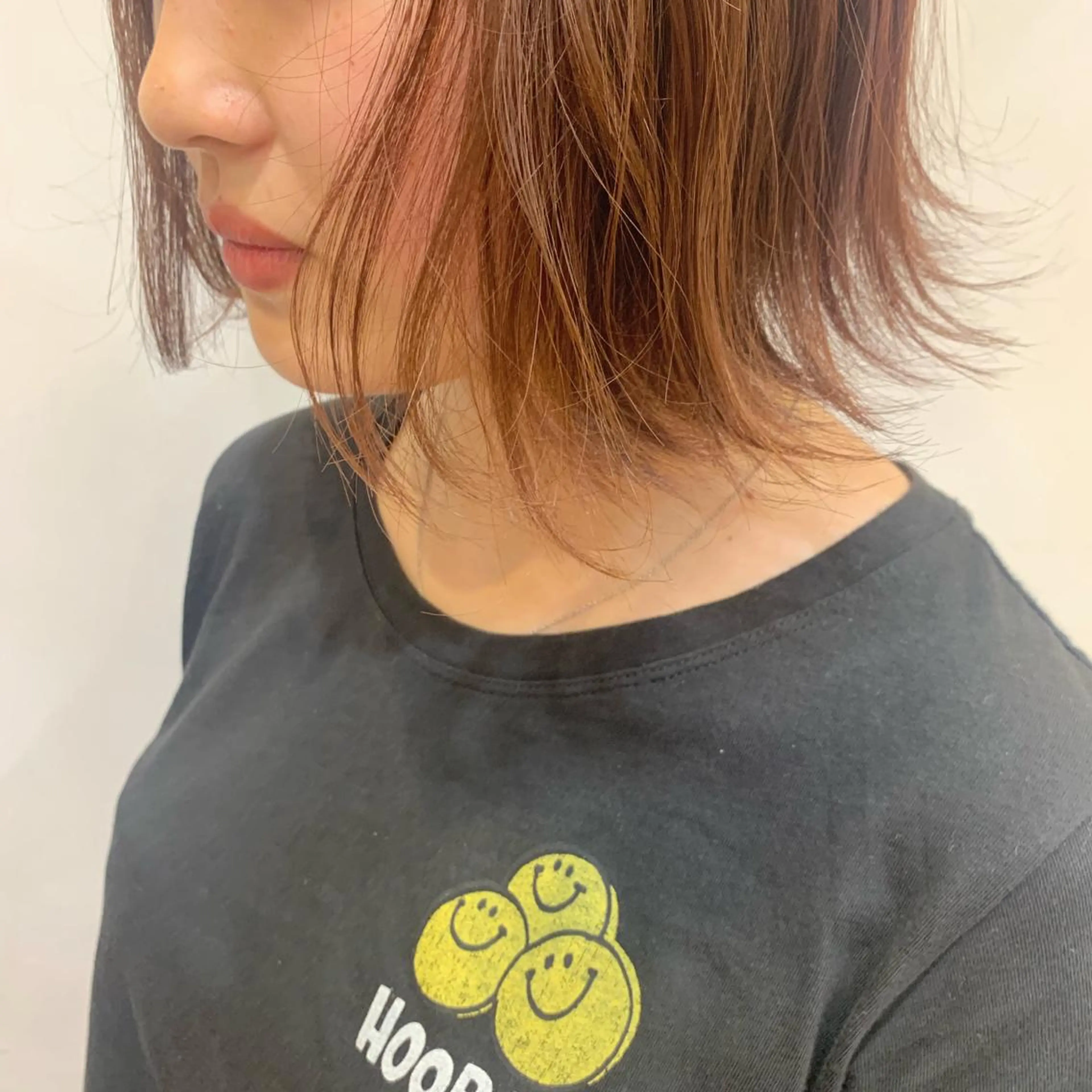 ショート カラー パーマ ヘアアレンジ オレンジ ボブ 透明感color 🥣suzunaのヘアスタイル