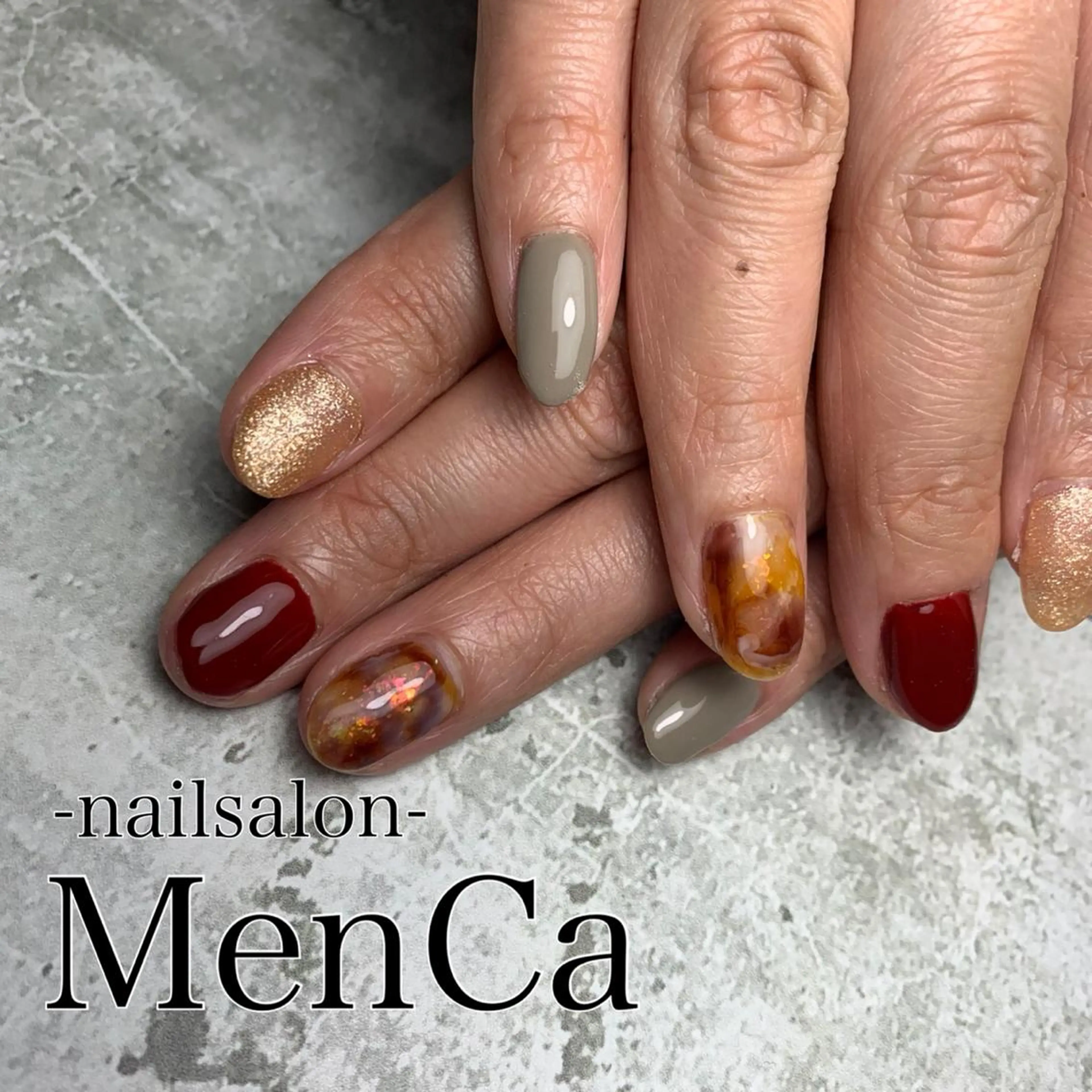 ネイル べっ甲ネイル ニュアンスネイル ハンドネイル 江崎 景子のネイルデザイン