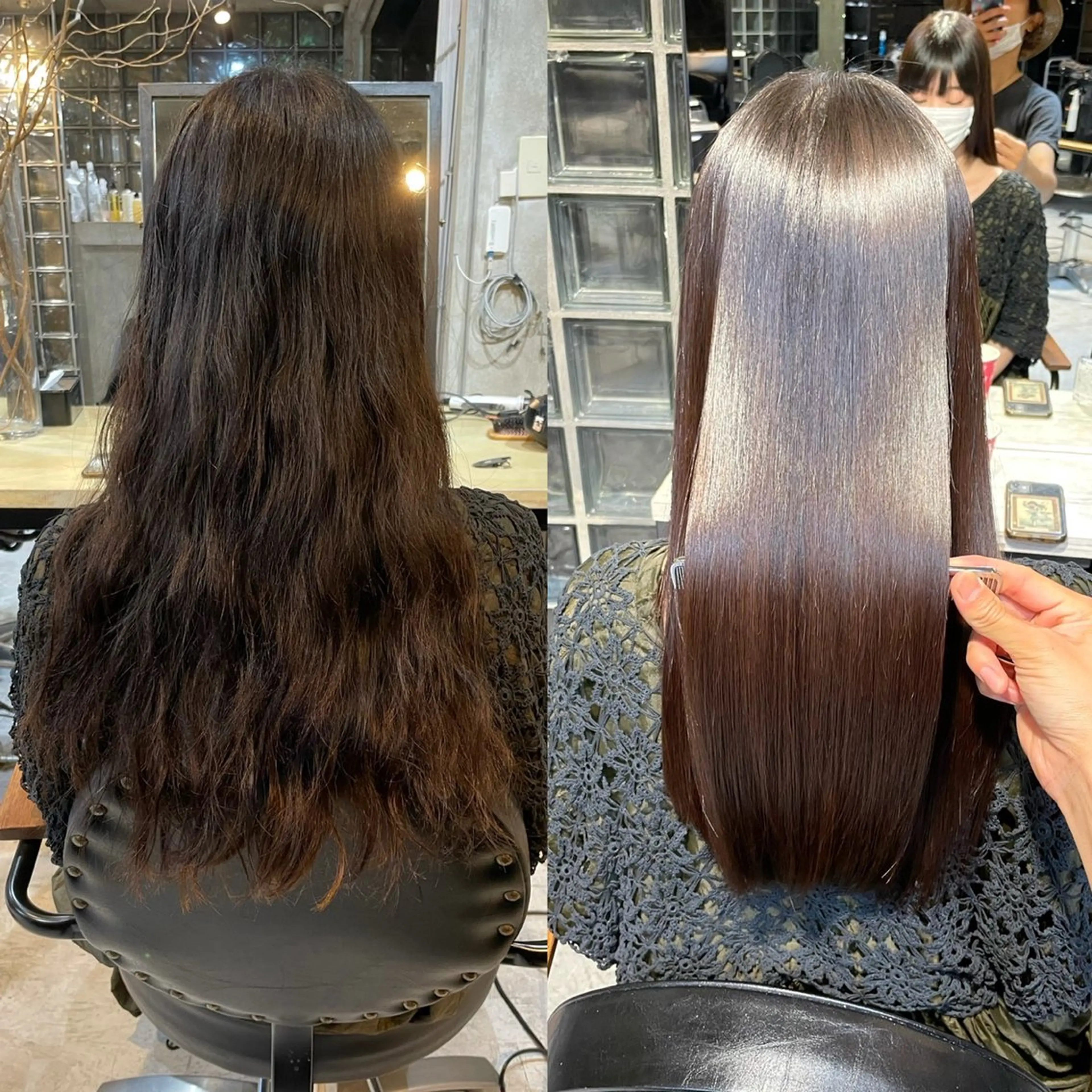 ロング カット 縮毛矯正 毛流れが作れる 縮毛矯正/渡部純生のヘアスタイル