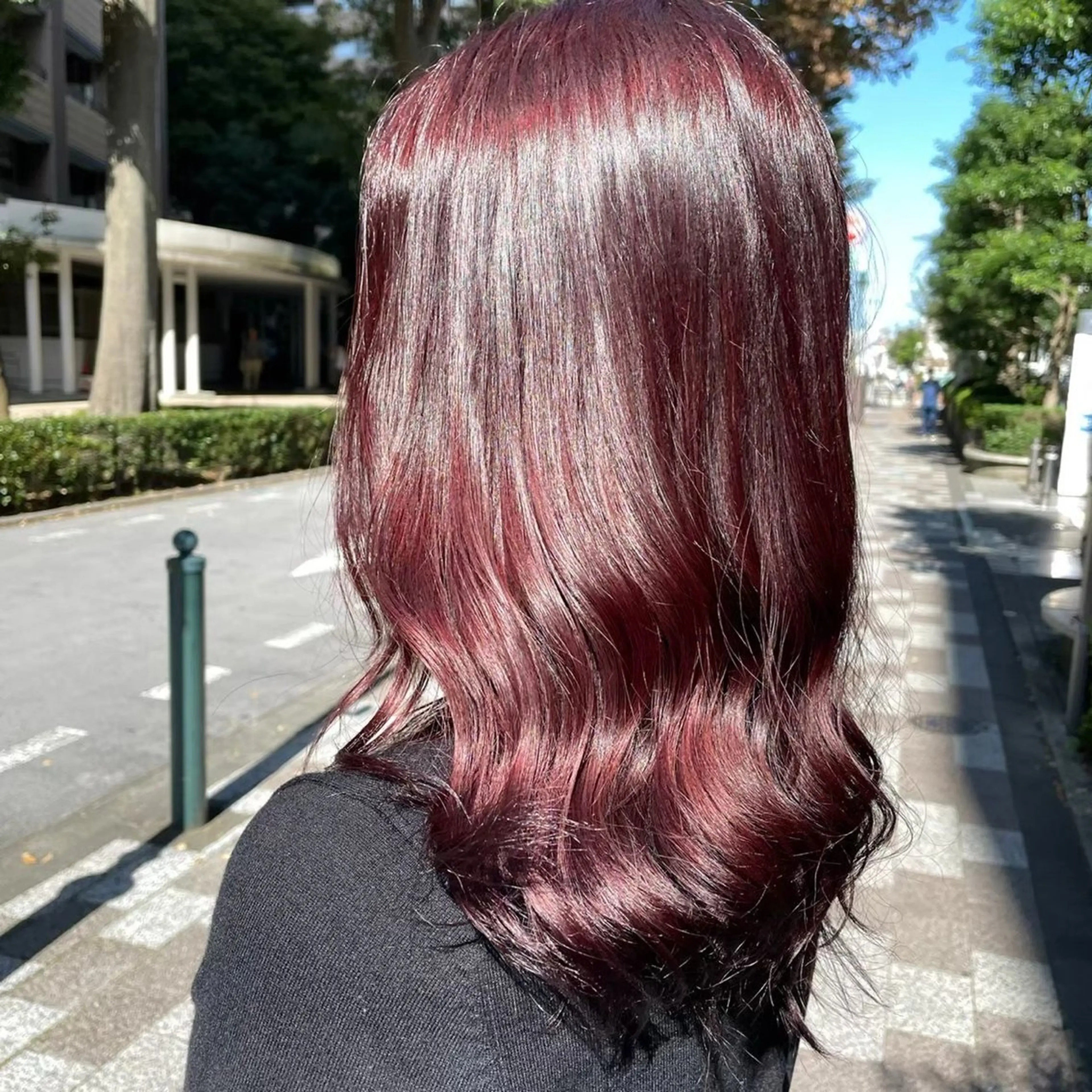 セミロング カラー ヘアカラー フェザー/シャドウ/ メッシュパーマのヘアスタイル