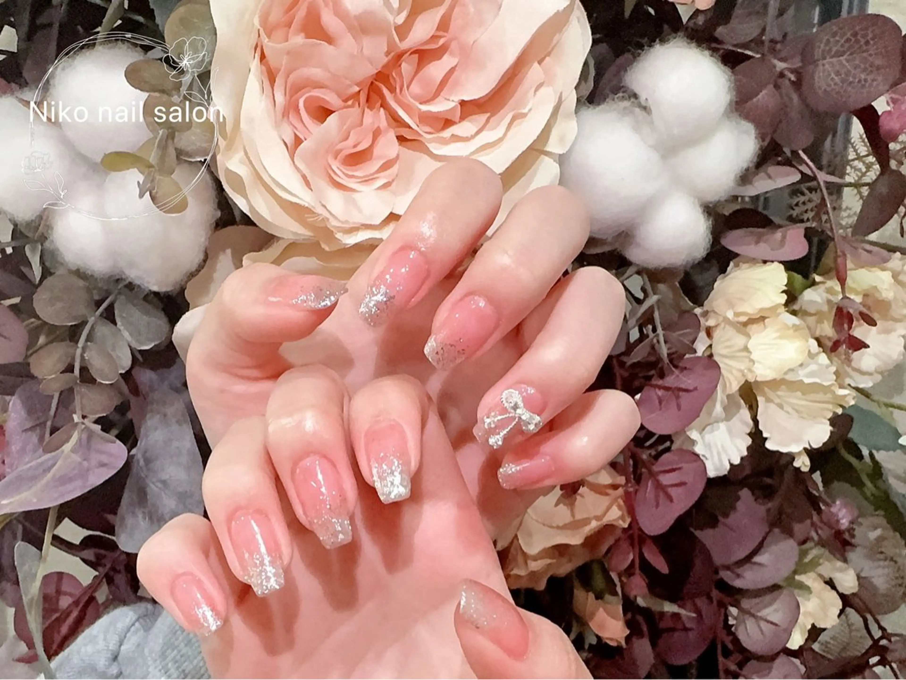 ネイル 長さ出し フットネイル フレンチネイル ジェルネイル 韓国ネイル Nikoネイルサロン 高田馬場店のネイルデザイン