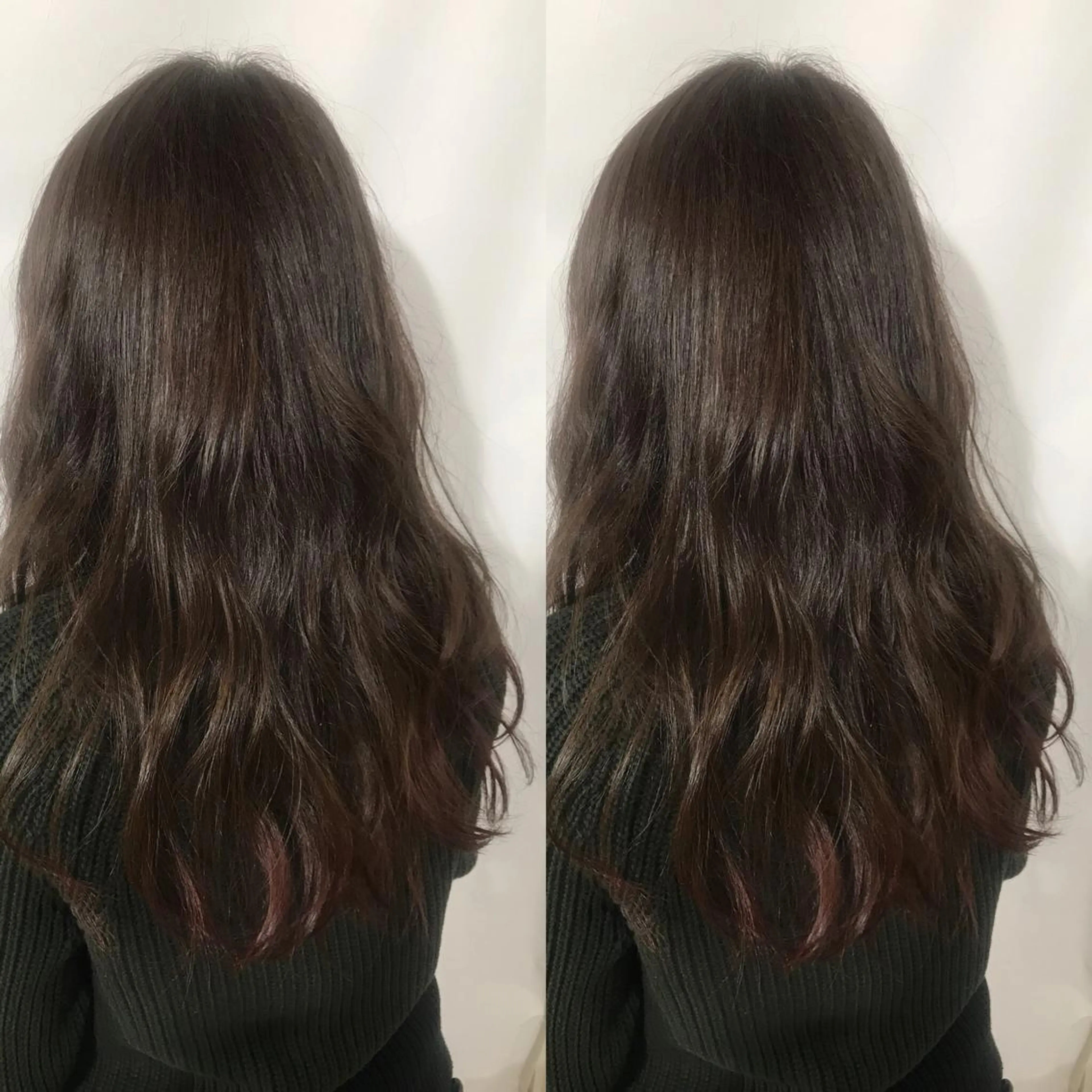 セミロング カラー 小栗 麻衣のヘアスタイル