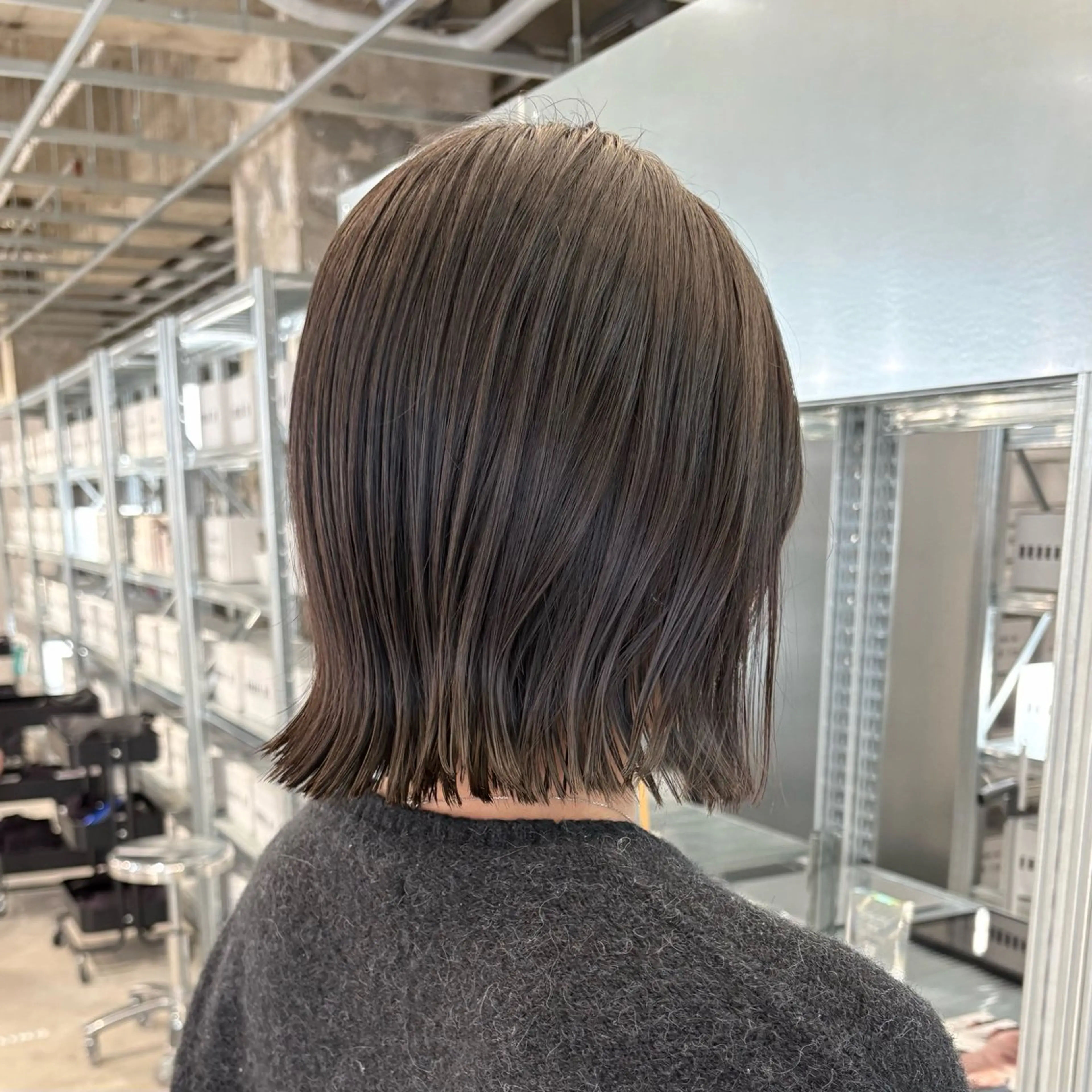 ミディアム カラー カット ヘアカラー トリートメント ✨縮毛矯正/ボブ✨ 佐藤 さくらのヘアスタイル