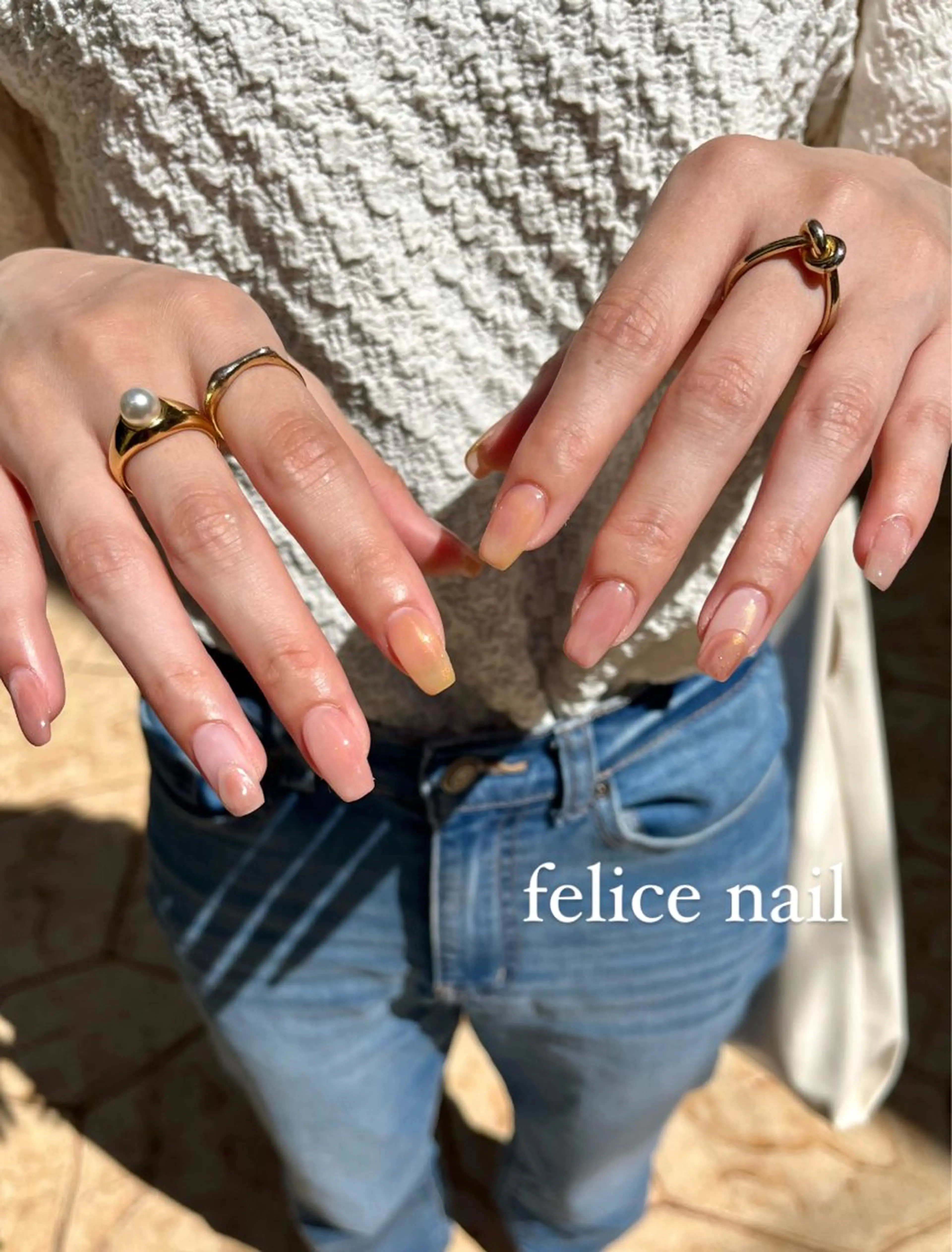 ネイル ジェルネイル 氷ネイル・うるうるネイル ニュアンスネイル felice nailのネイルデザイン