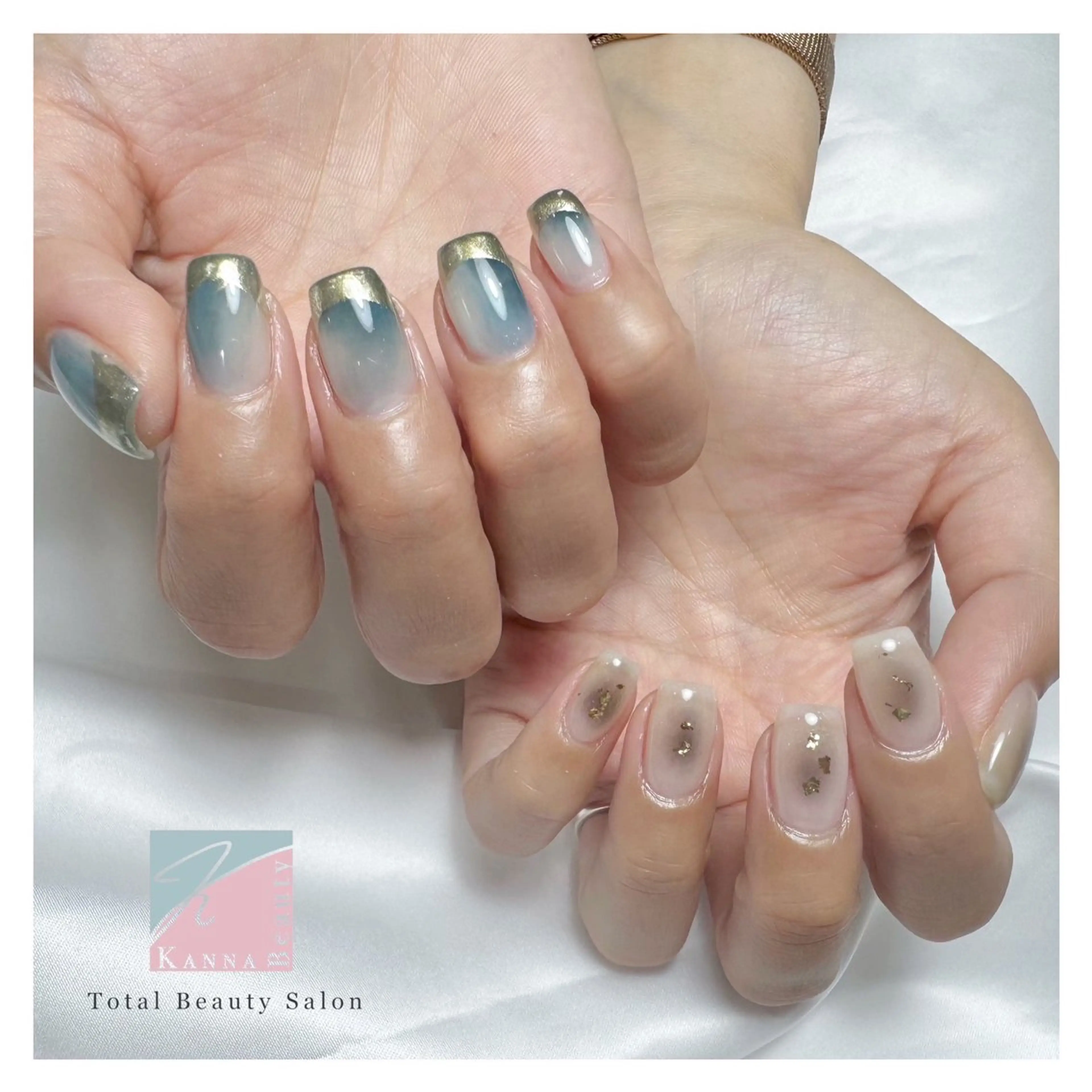 ネイル フットネイル ジェルネイル グラデーション キラキラネイル マグネットネイル Kanna Yuki カンナユキのネイルデザイン