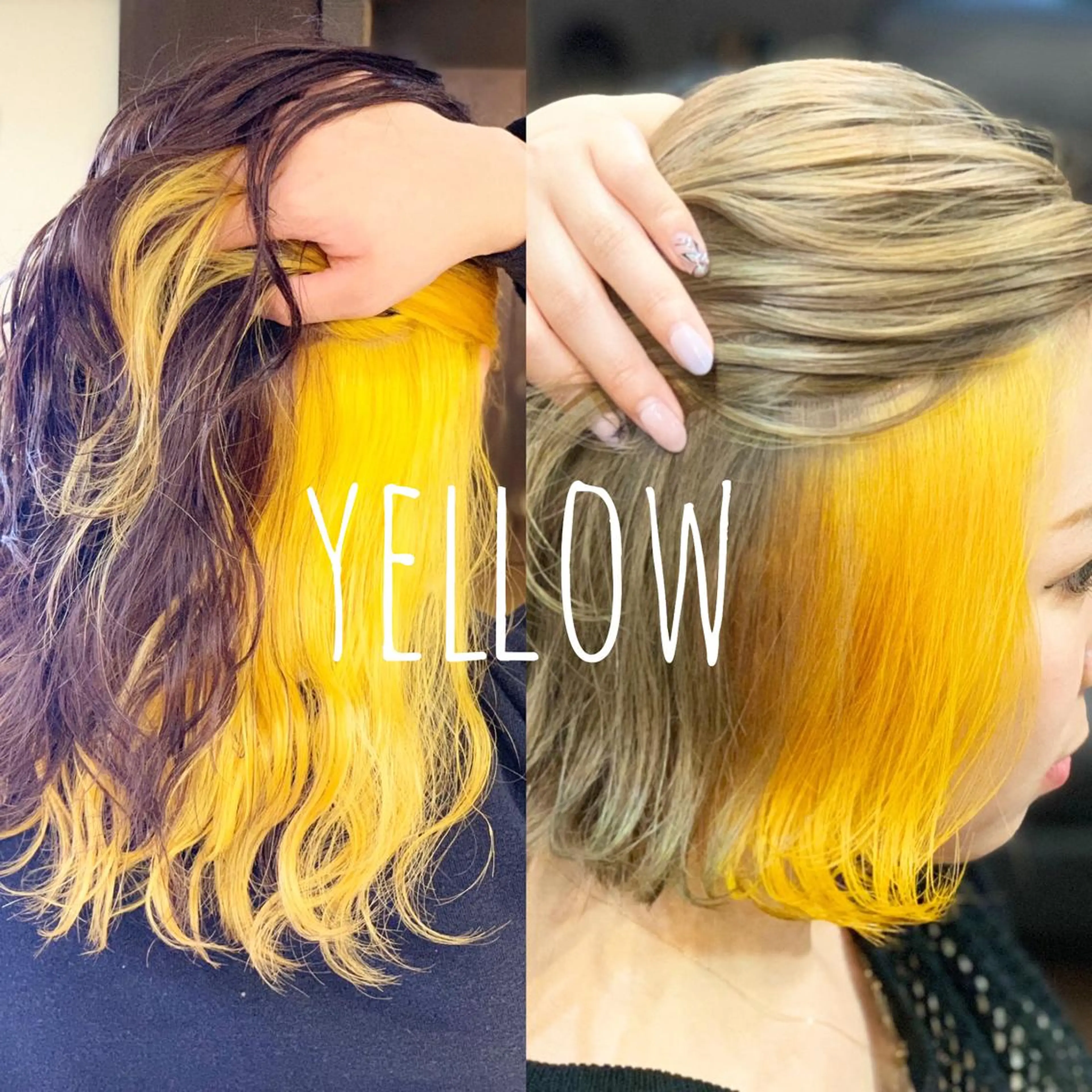セミロング イエローカラー ❤️MASAKO❤️ 🌸🩷エクステ🩷のヘアスタイル