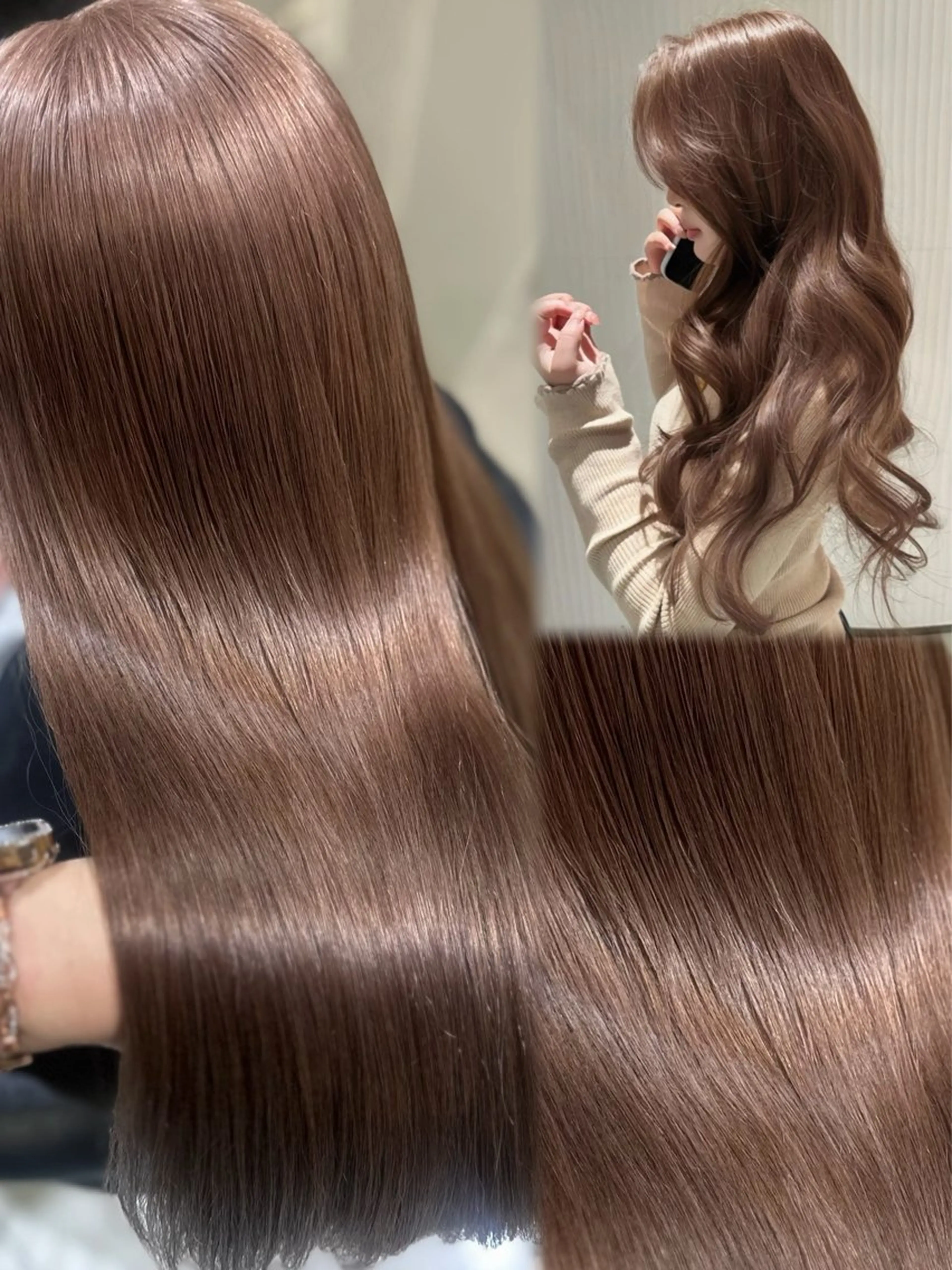 ロング ヘアカラー トリートメント ハイトーン/ベージュ 🤍reinaのヘアスタイル