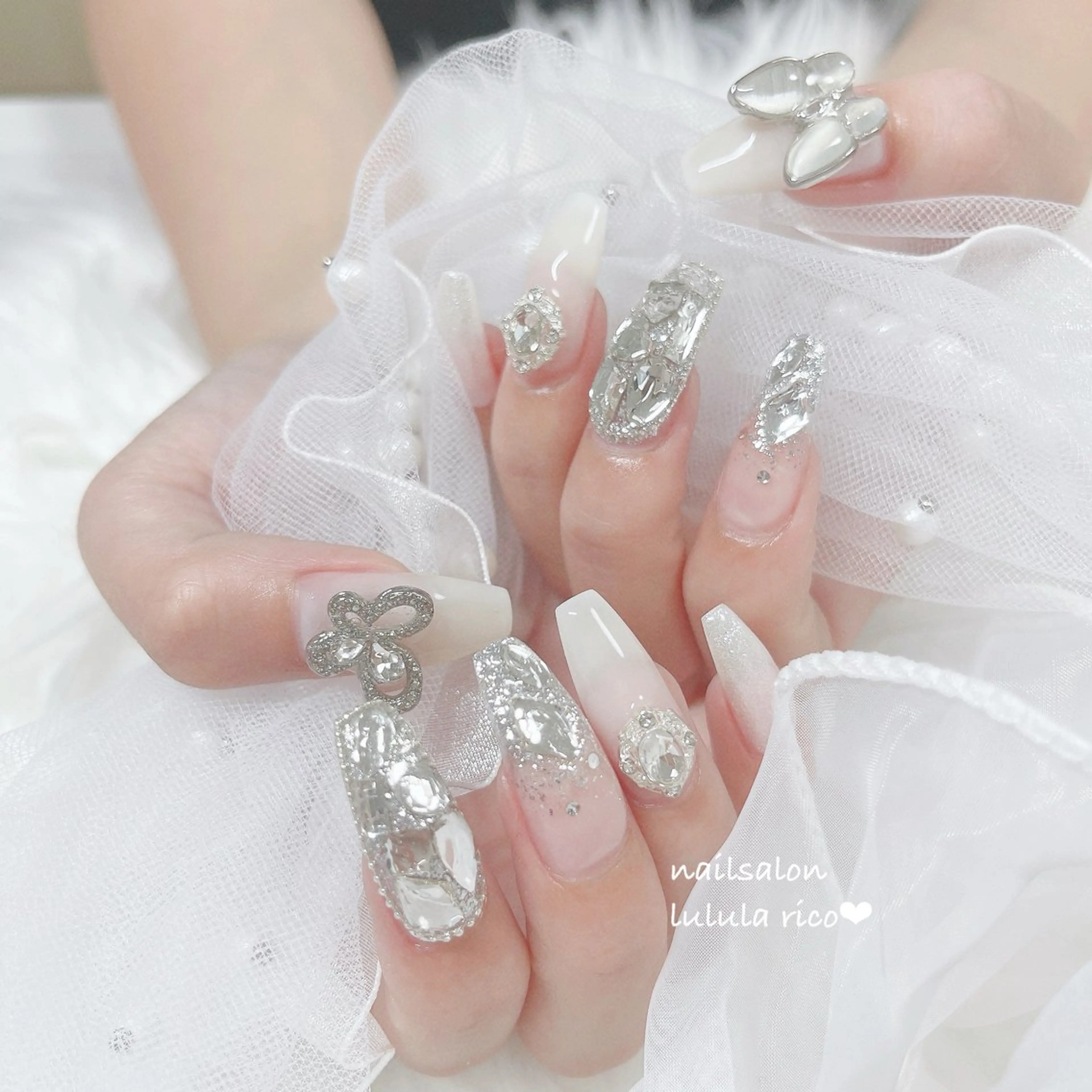 ネイル フレンチネイル ガーリー 韓国ネイル 持ち込み ワンホンネイル lulula ricoのエステ・リラクイメージ