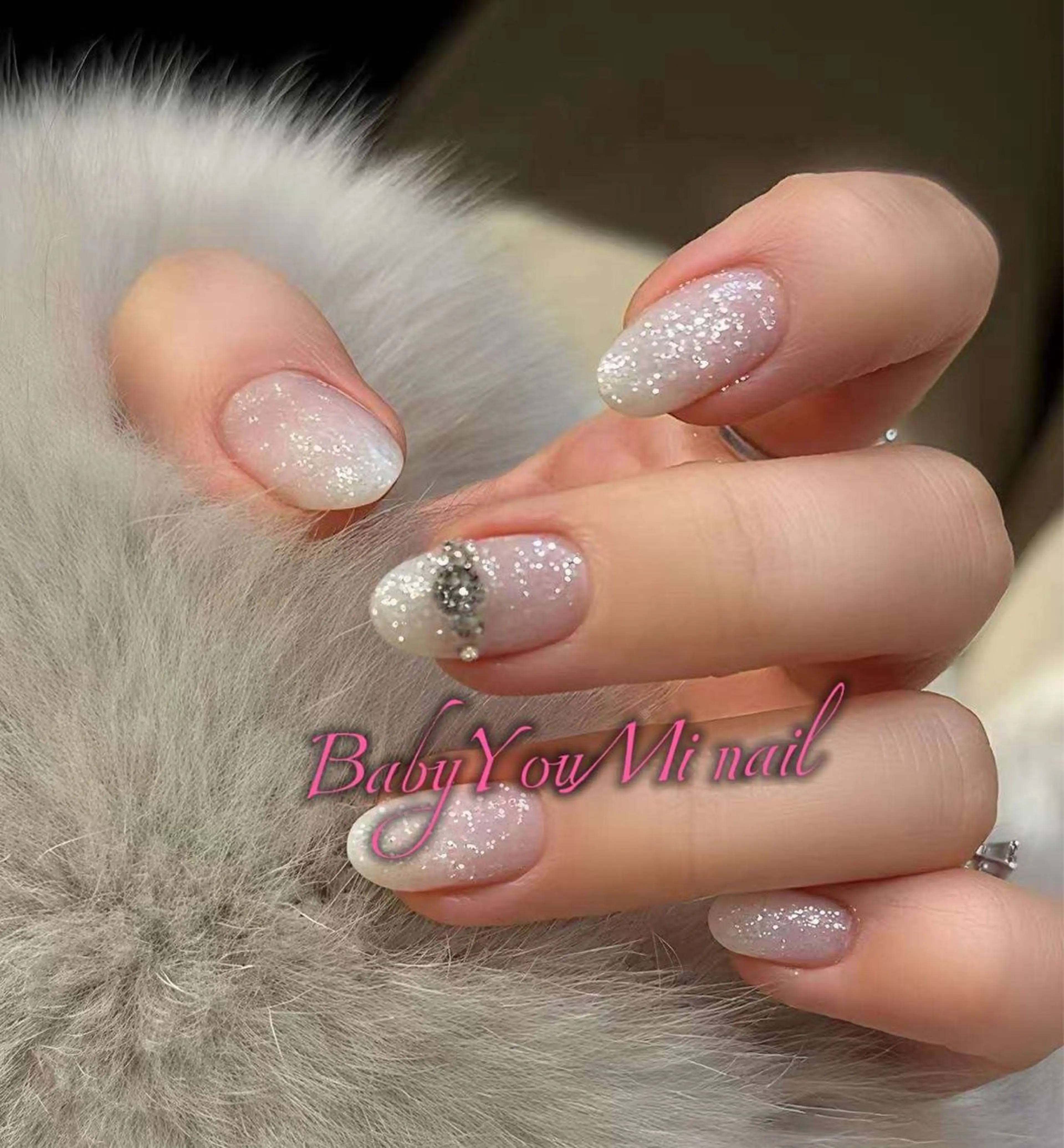 ネイル フラワーネイル フレンチネイル ジェルネイル ガラスフレンチ ハート ハンドネイル Oomiya 服部のネイルデザイン