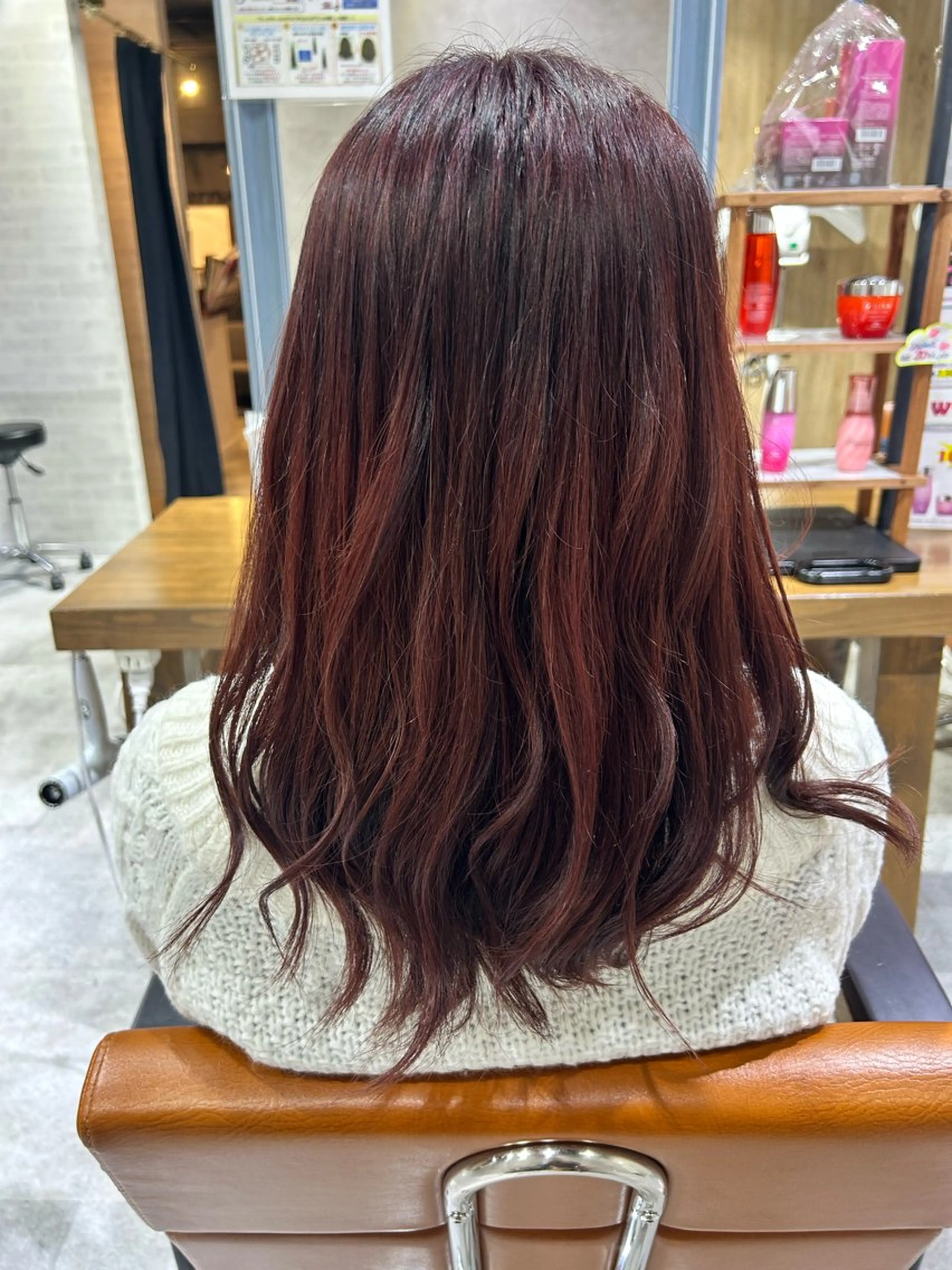 ロング カラー レッドカラー ショート/レイヤー 🎀細沼玲花のヘアスタイル