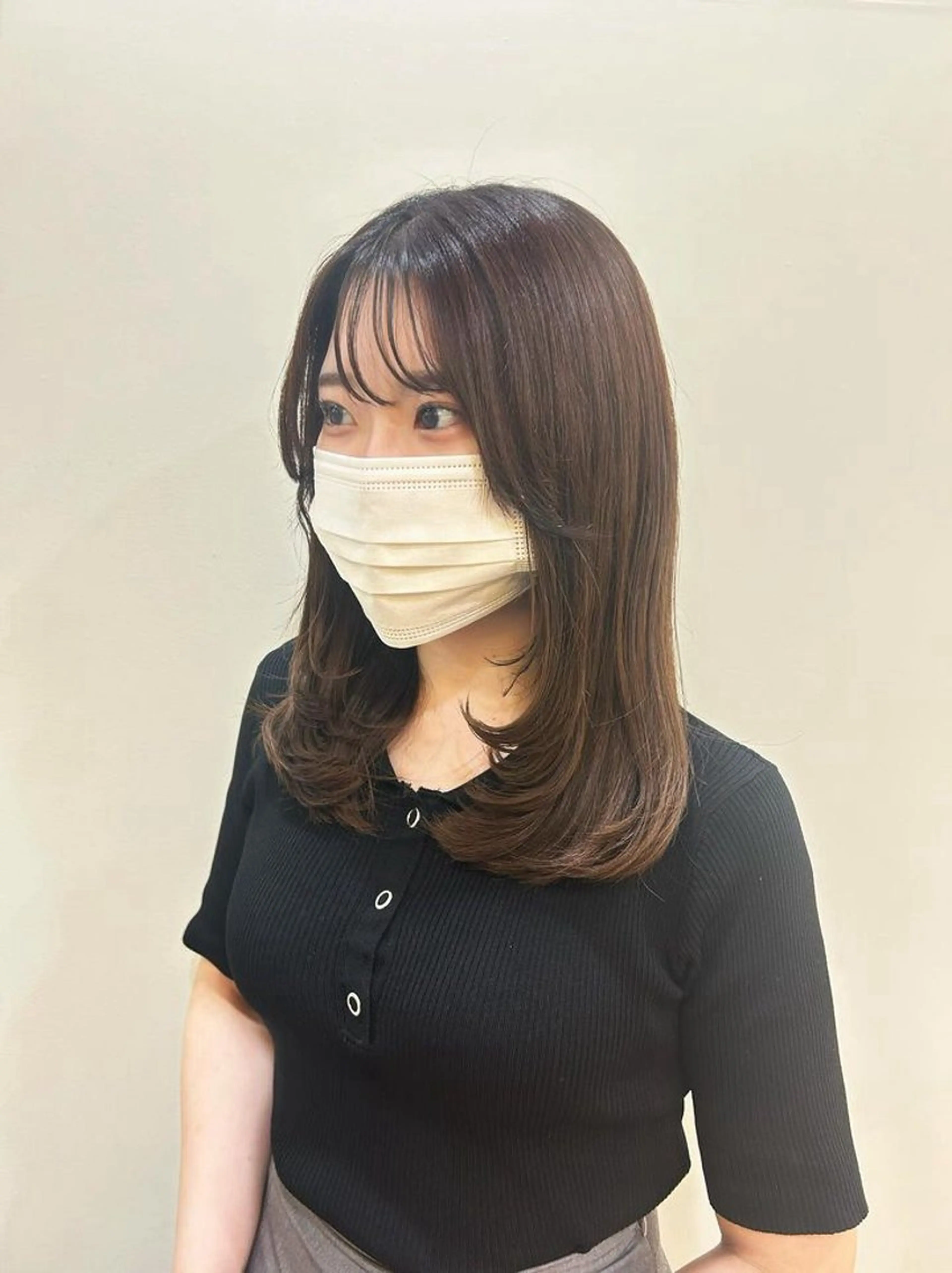 ミディアム ミディアムレイヤー 顔周りカット レイヤーカット 宮尾愛海 /溝の口駅 【似合わせパーマ】のヘアスタイル