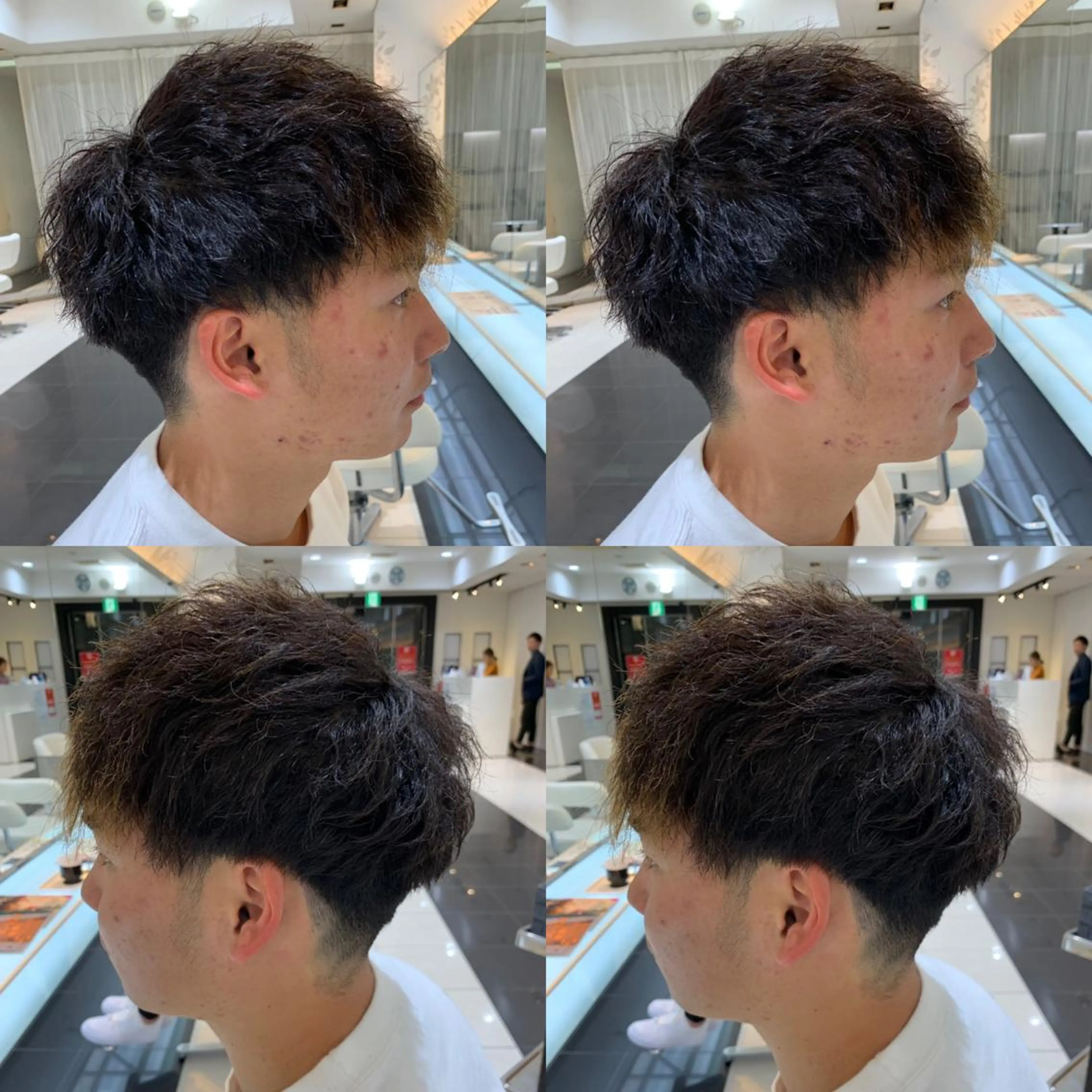 ショート パーマ メンズ マッシュ メンズパーマ メンズツイストパーマ ツイストパーマ 赤み消しカラー /透明感カラー 上長のヘアスタイル