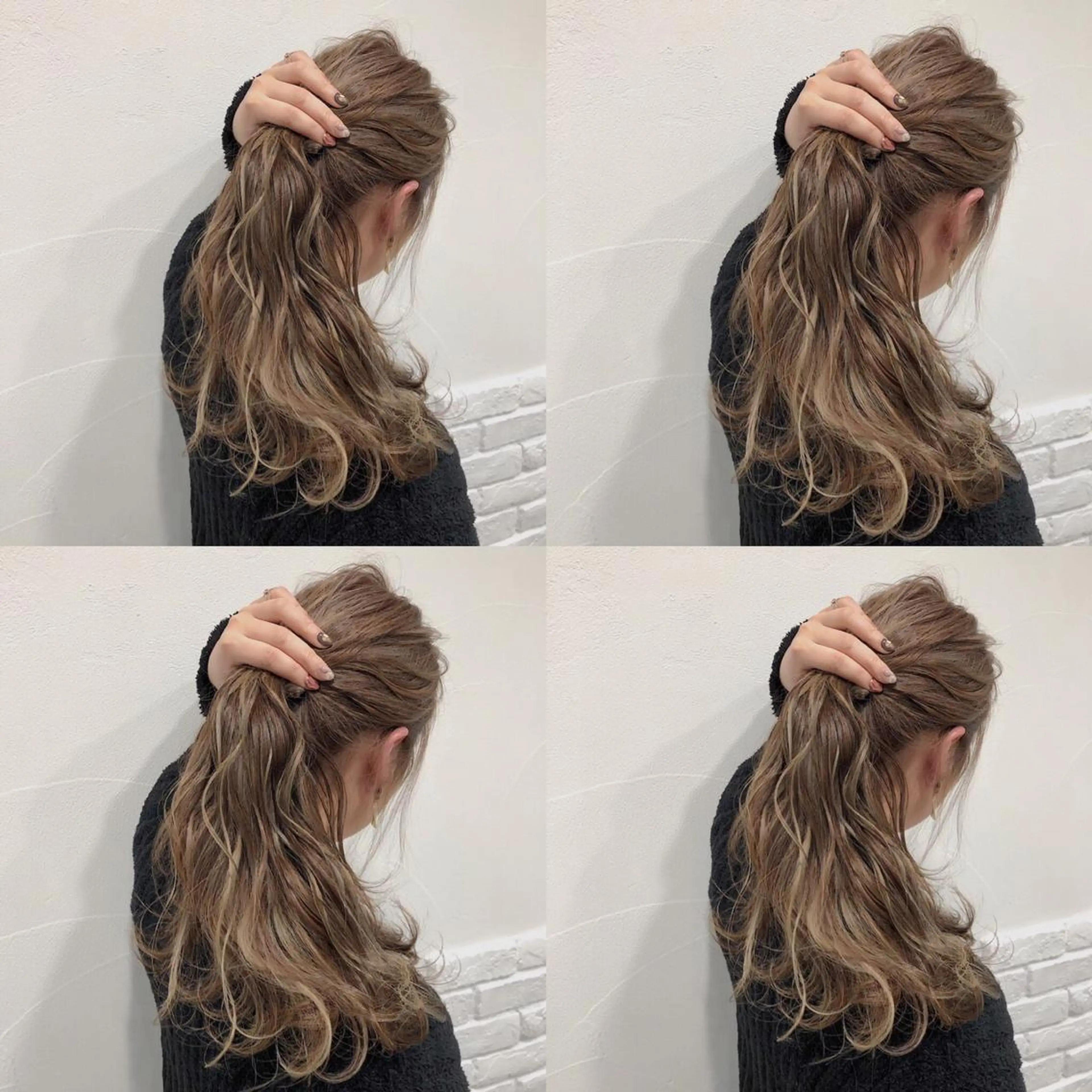 セミロング カラー 韓国レイヤーカット/ 儚げカラーチナツのヘアスタイル