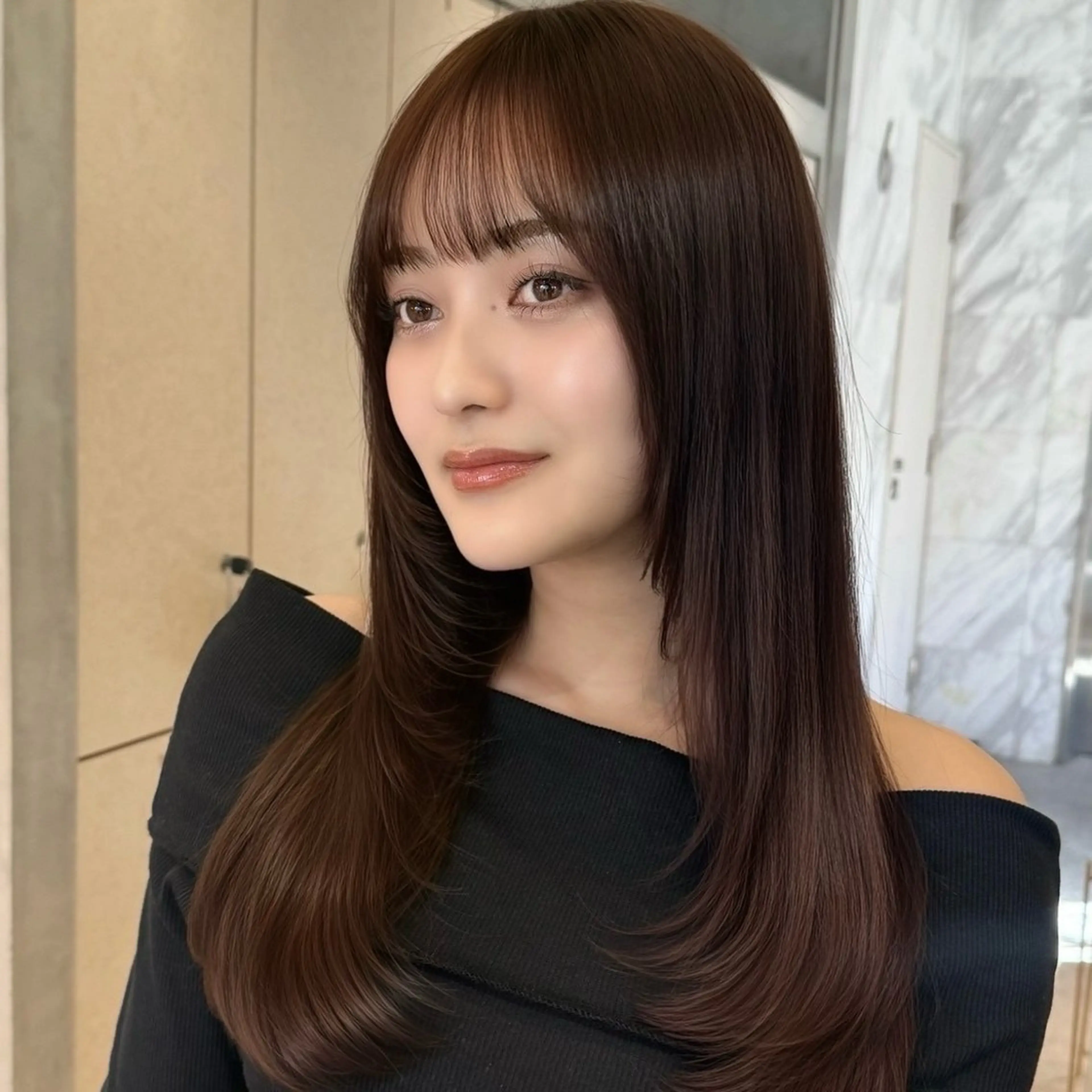 ロング カラー ヘアカラー トリートメント るーく/透明感カラー /縮毛矯正/髪質改善のヘアスタイル