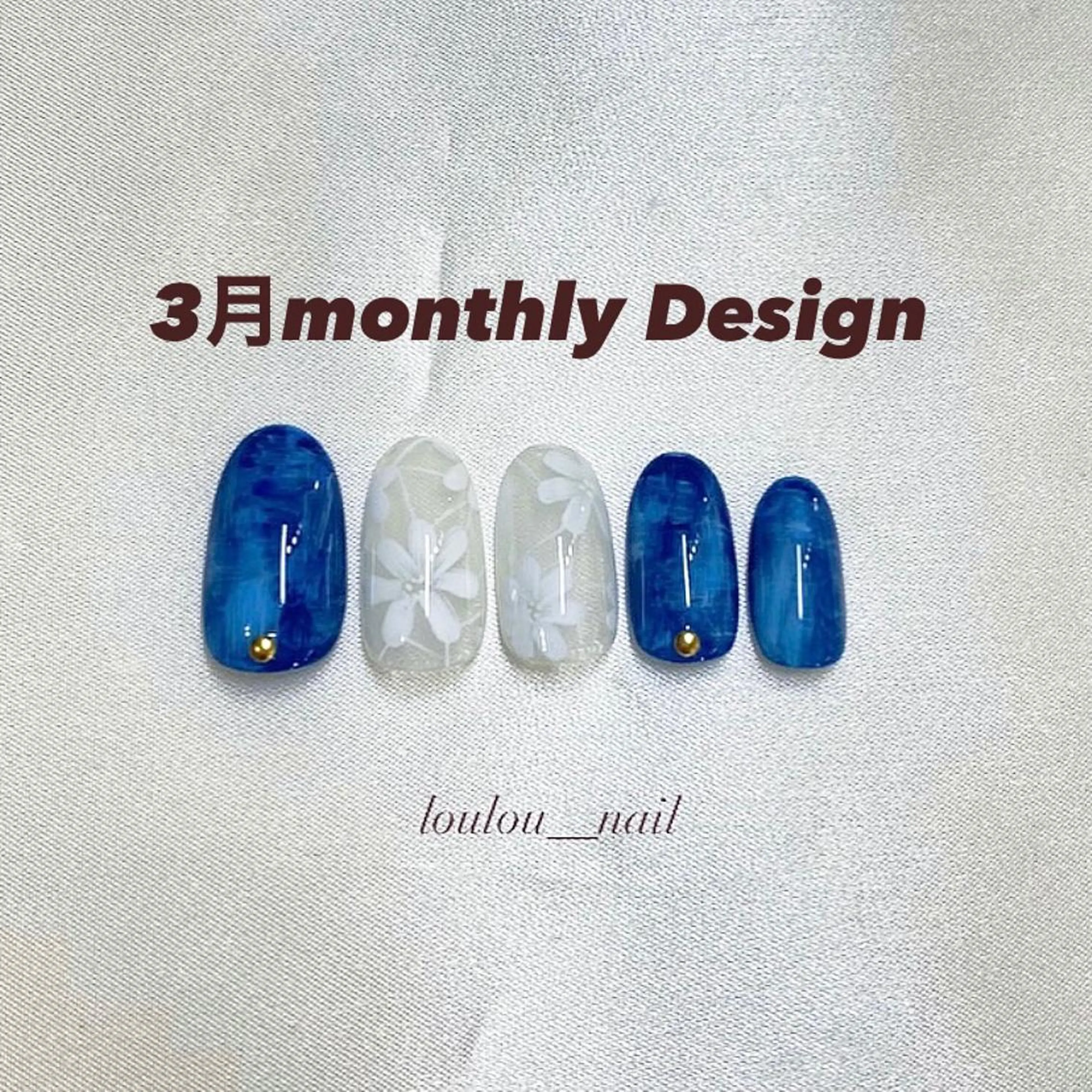 ネイル フラワーネイル レース 春ネイル loulou   _nail所属・葛西 知佳のネイルデザイン