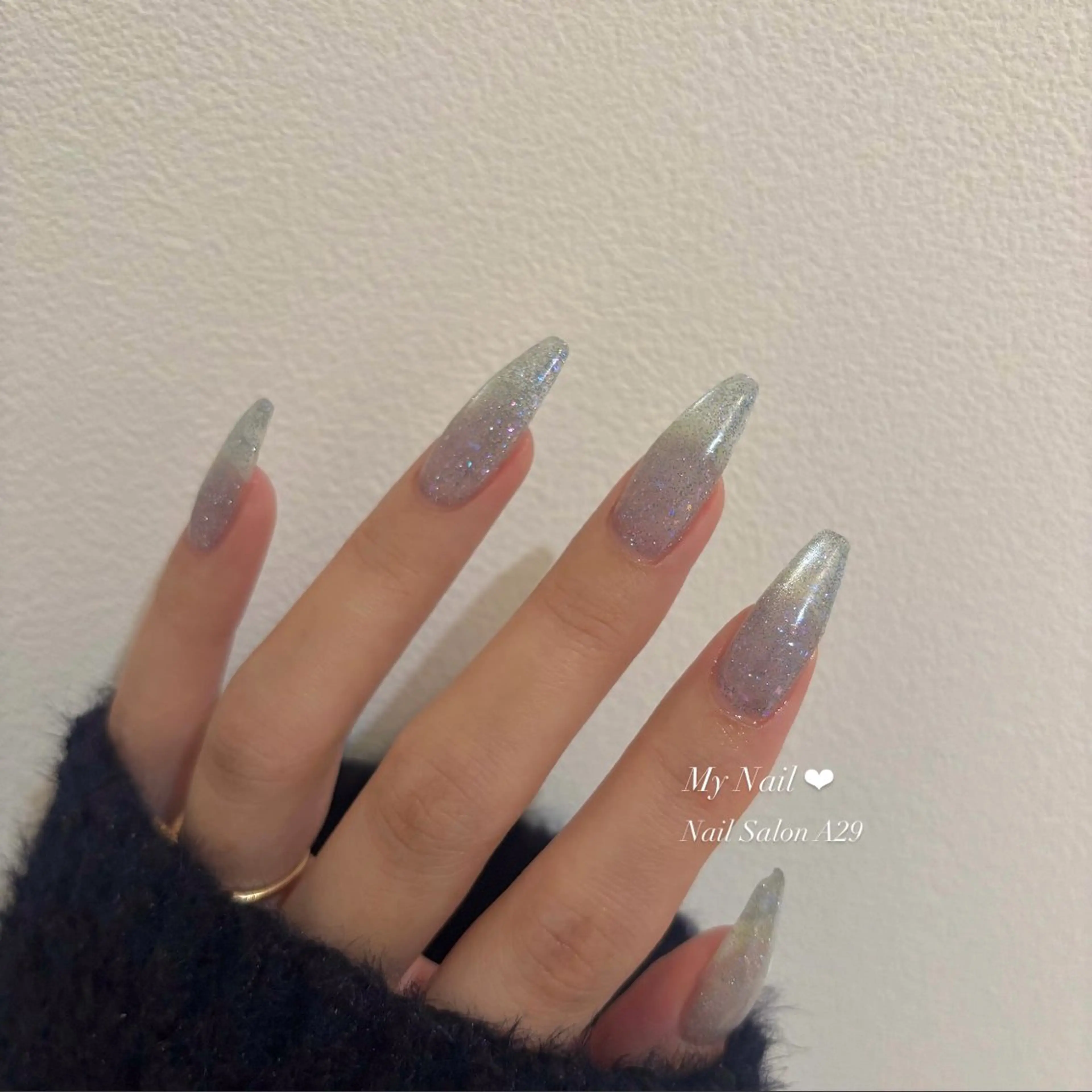 ネイル ブルー フラッシュネイル 氷ネイル・うるうるネイル シンプルネイル Nail Salon A29/Ayaのネイルデザイン