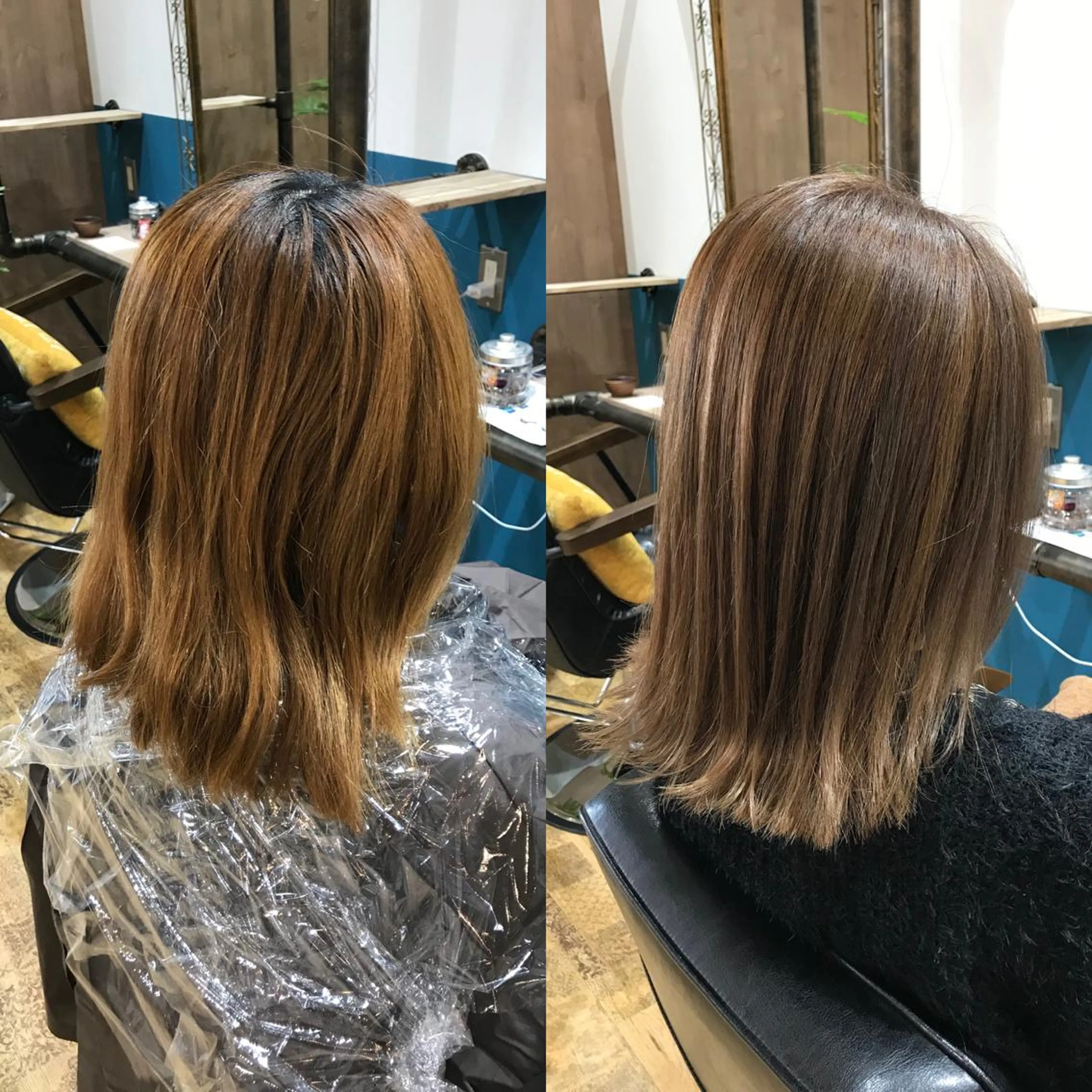 ミディアム 縮毛矯正 カット 縮毛矯正 福島 和弥のヘアスタイル