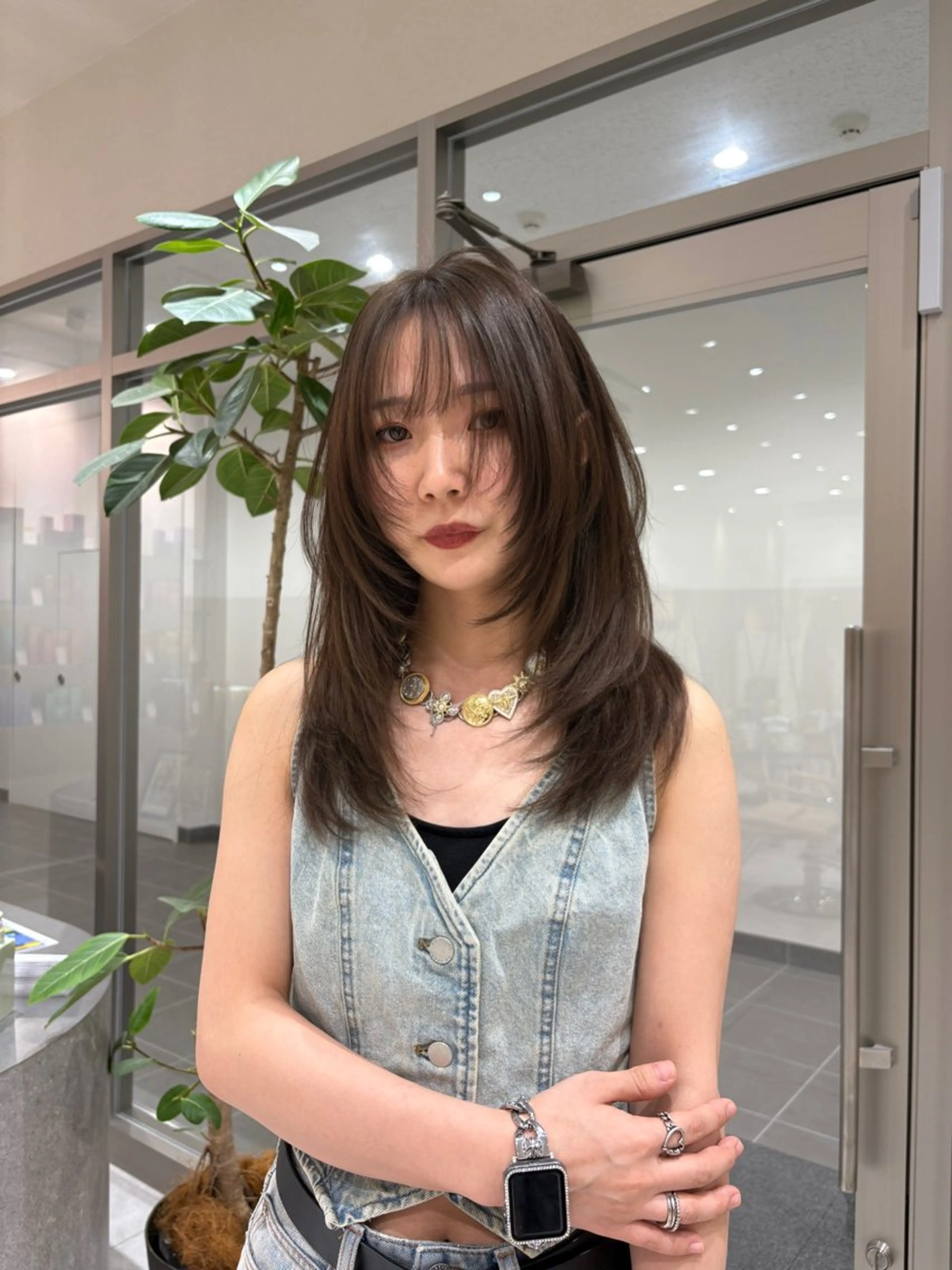 セミロング カット ヘアカラー バレイヤージュ/ヘア アレンジ/shionのヘアスタイル