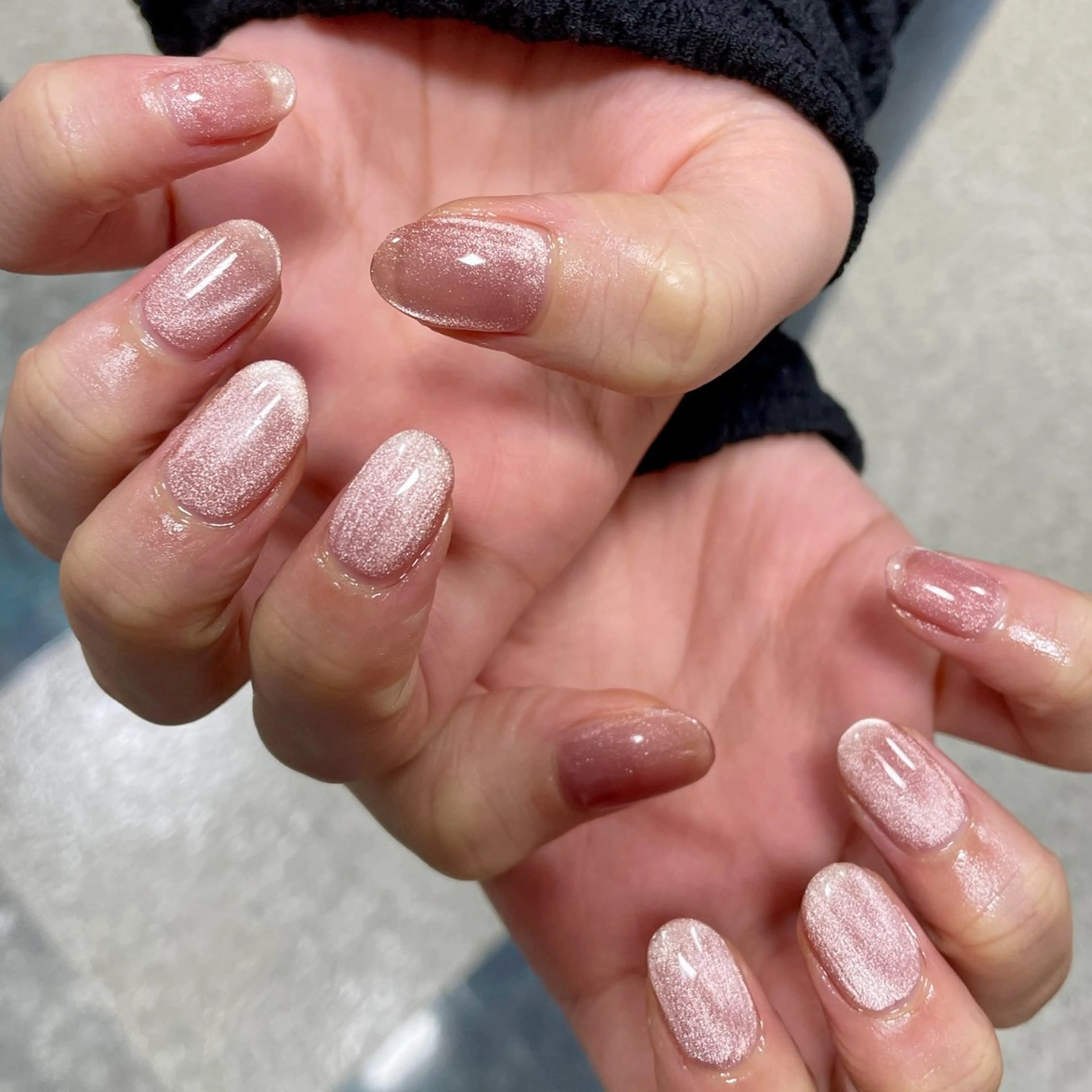 ネイル クリアネイル マグネットネイル ピンク LUNI所属・LUNI 久屋大通 ˚✧₊⁎/ yuriのネイルデザイン